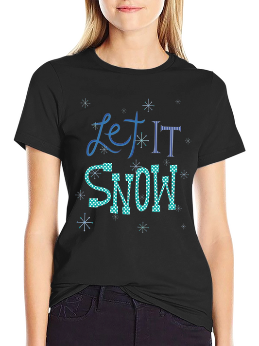 Let It Snow Graphic Tee - Black Holiday T-Shirt