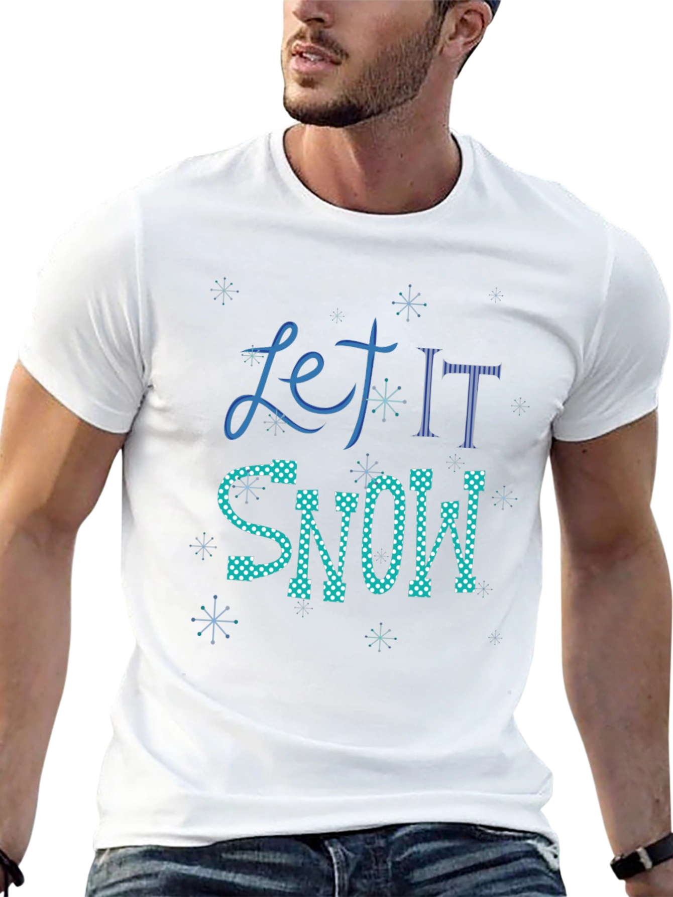 Let It Snow Graphic Tee - Black Holiday T-Shirt