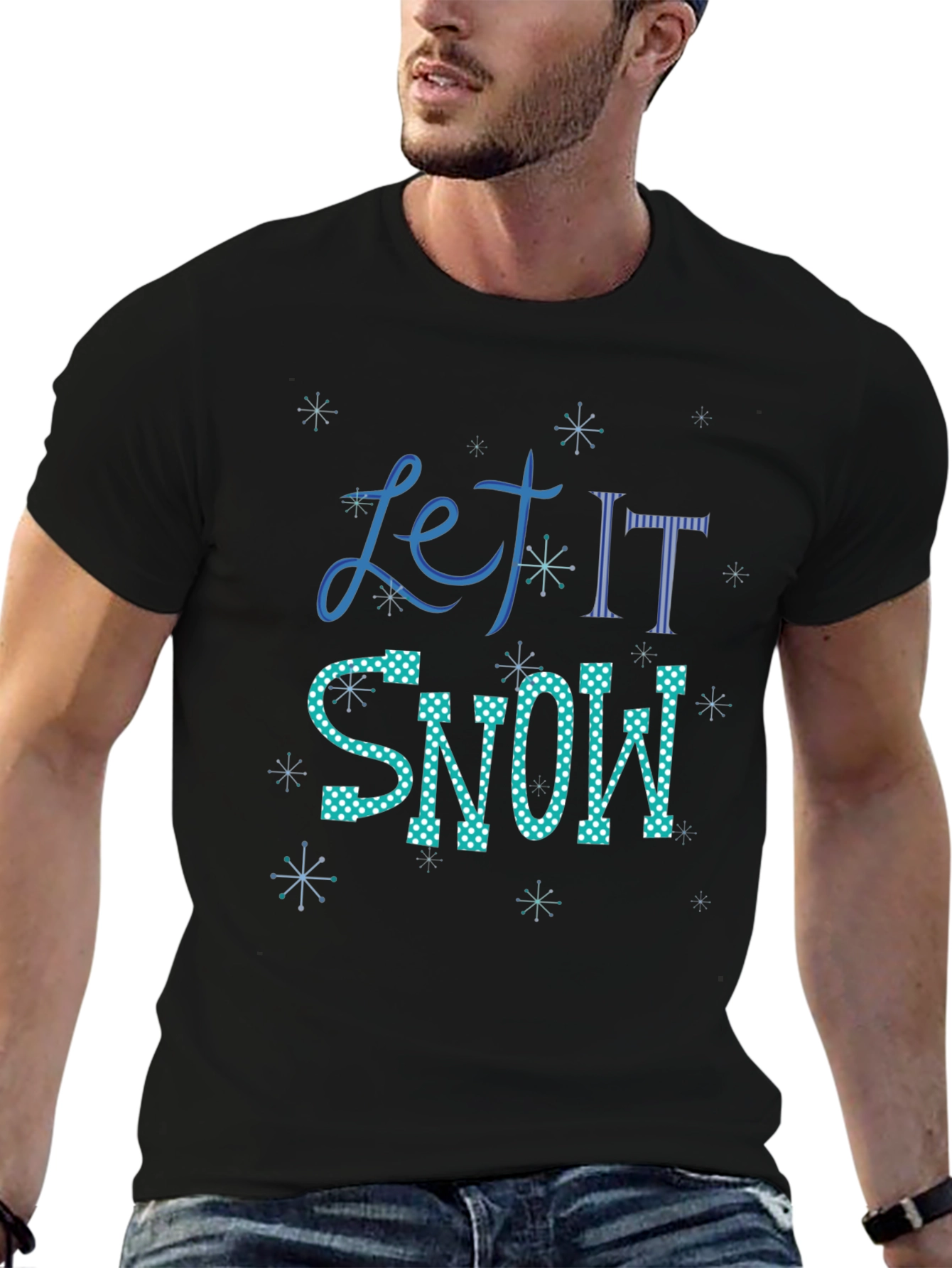 Let It Snow Graphic Tee - Black Holiday T-Shirt