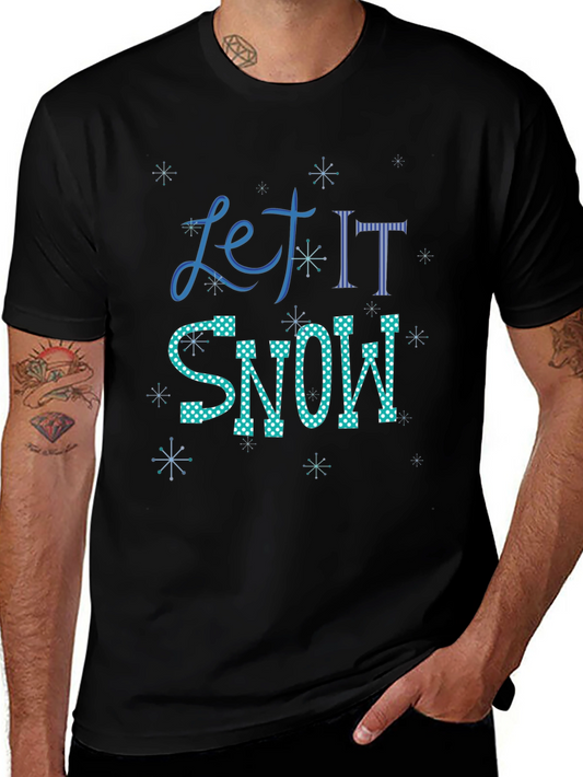 Let It Snow Graphic Tee - Black Holiday T-Shirt
