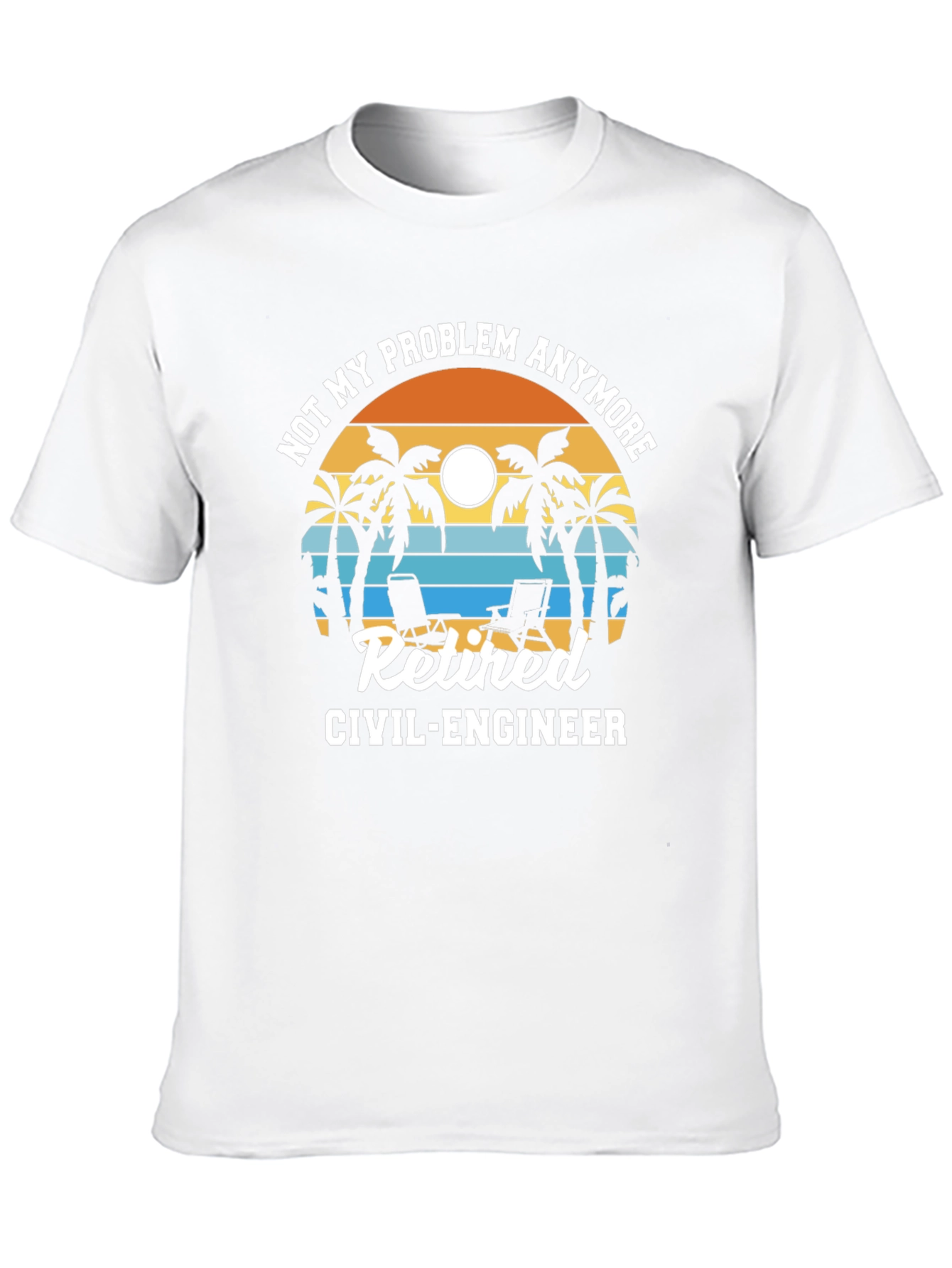 Retired Civil Engineer T-Shirt Palm Tree Design