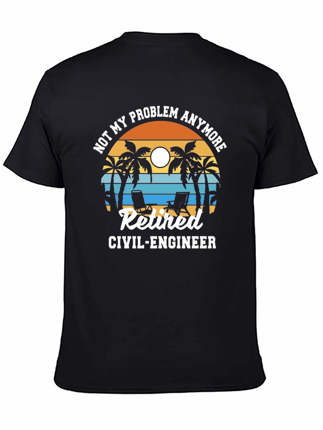 Retired Civil Engineer T-Shirt Palm Tree Design