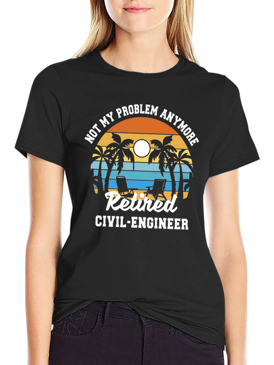 Retired Civil Engineer T-Shirt Palm Tree Design