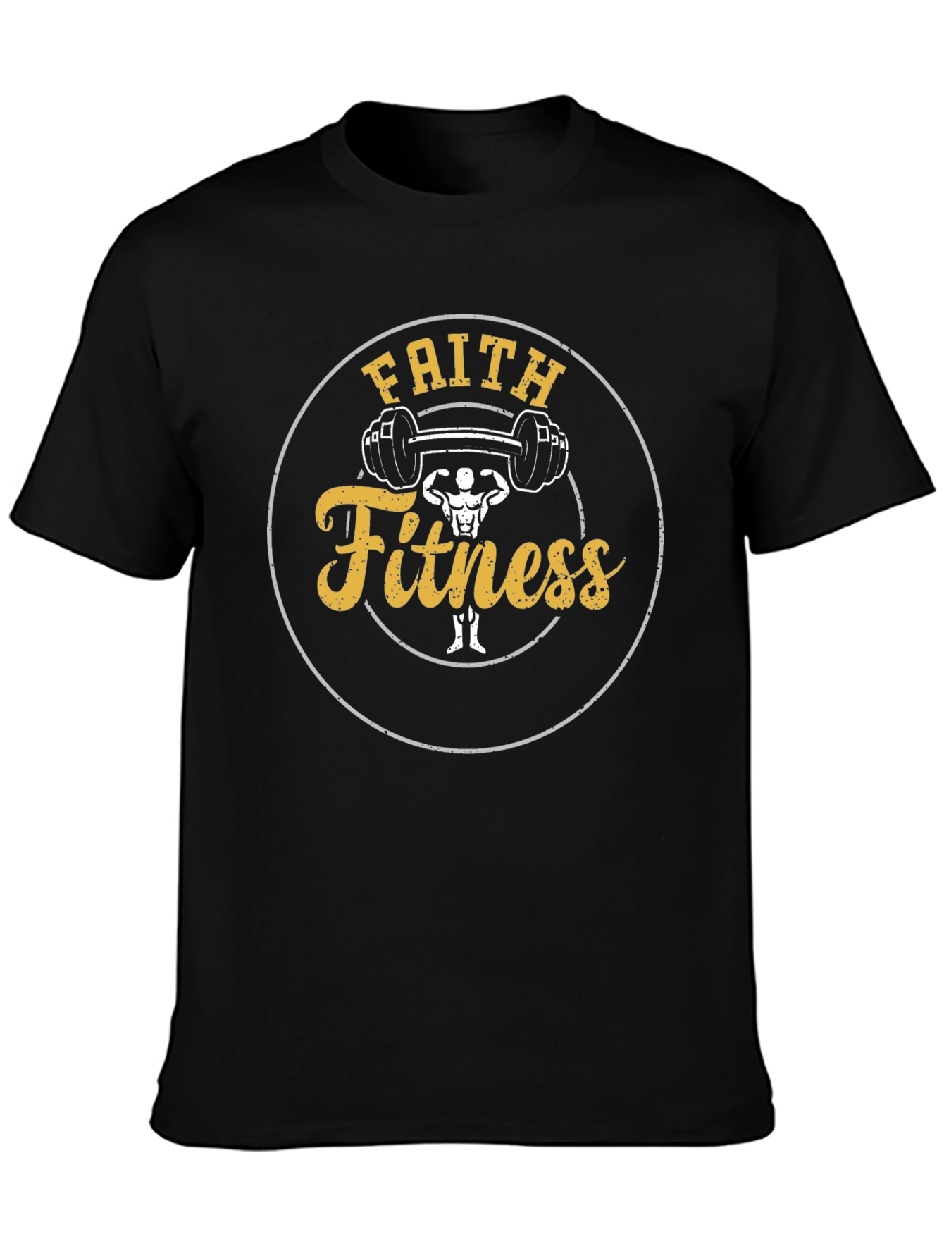 Faith Fitness Black T-Shirt - Inspirational Gym Wear