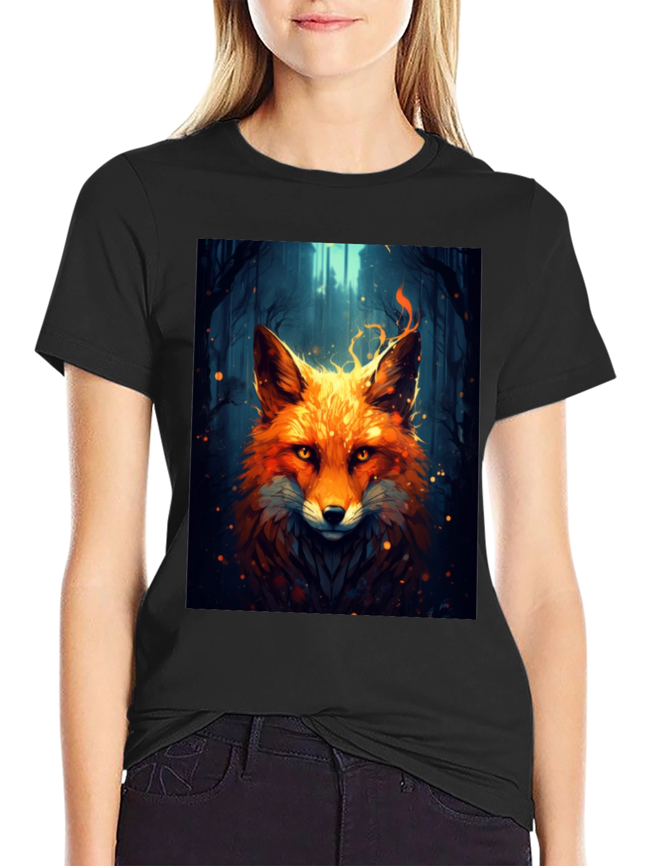 Fiery Fox Graphic Tee - Bold Animal Print Shirt