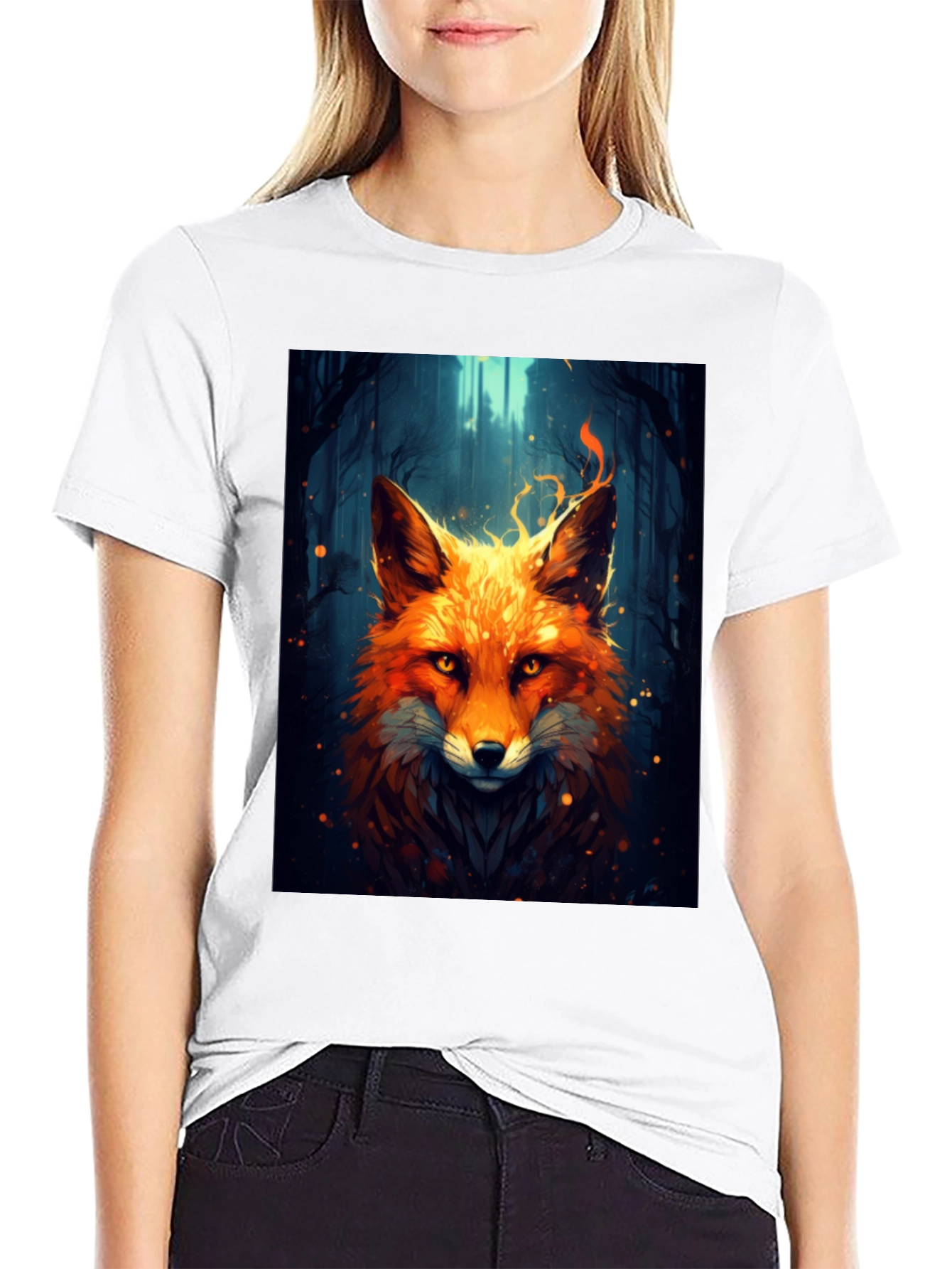 Fiery Fox Graphic Tee - Bold Animal Print Shirt