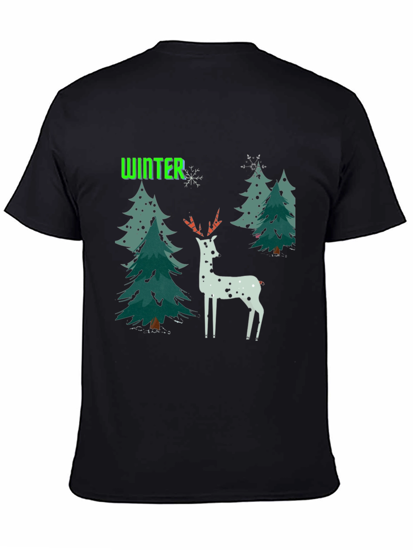 Winter Deer Christmas Graphic T-Shirt