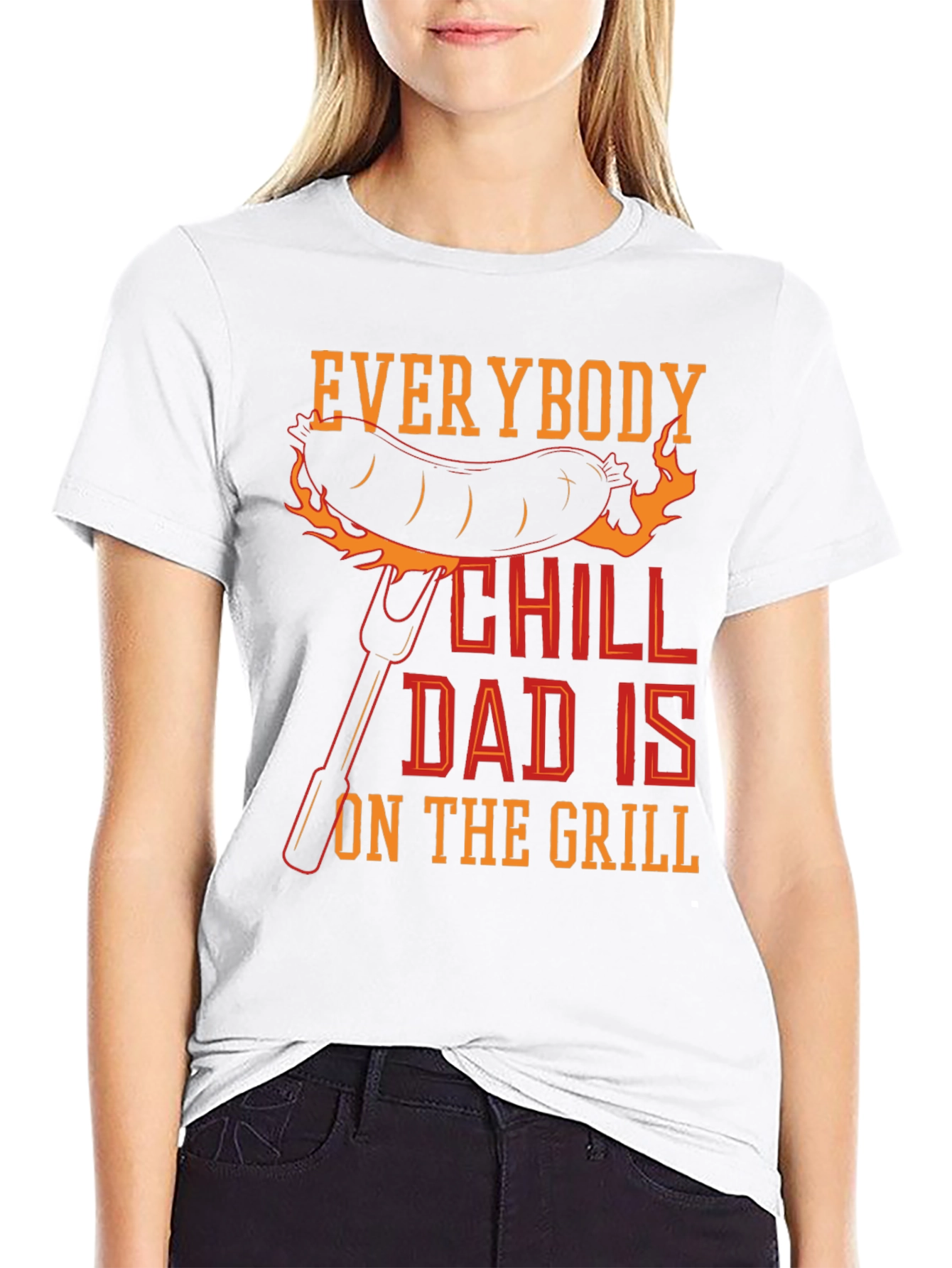 Everybody Chill Dad is on the Grill Graphic Tee
