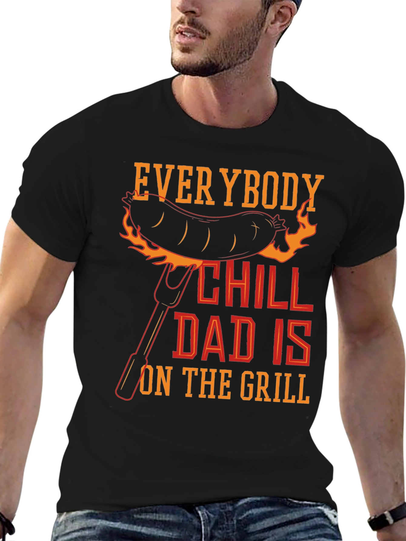 Everybody Chill Dad is on the Grill Graphic Tee