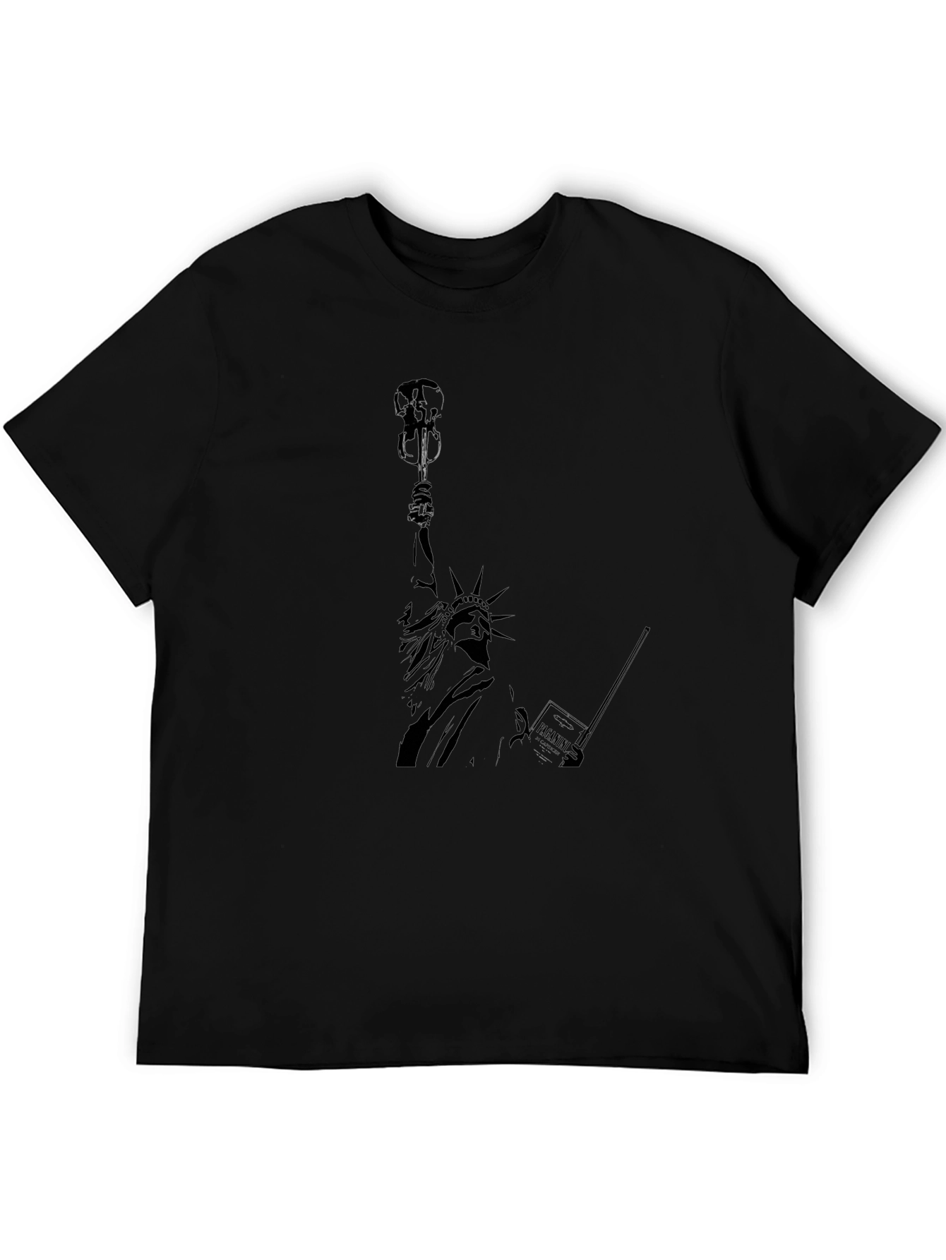 Statue of Liberty Graphic Print Black T-Shirt