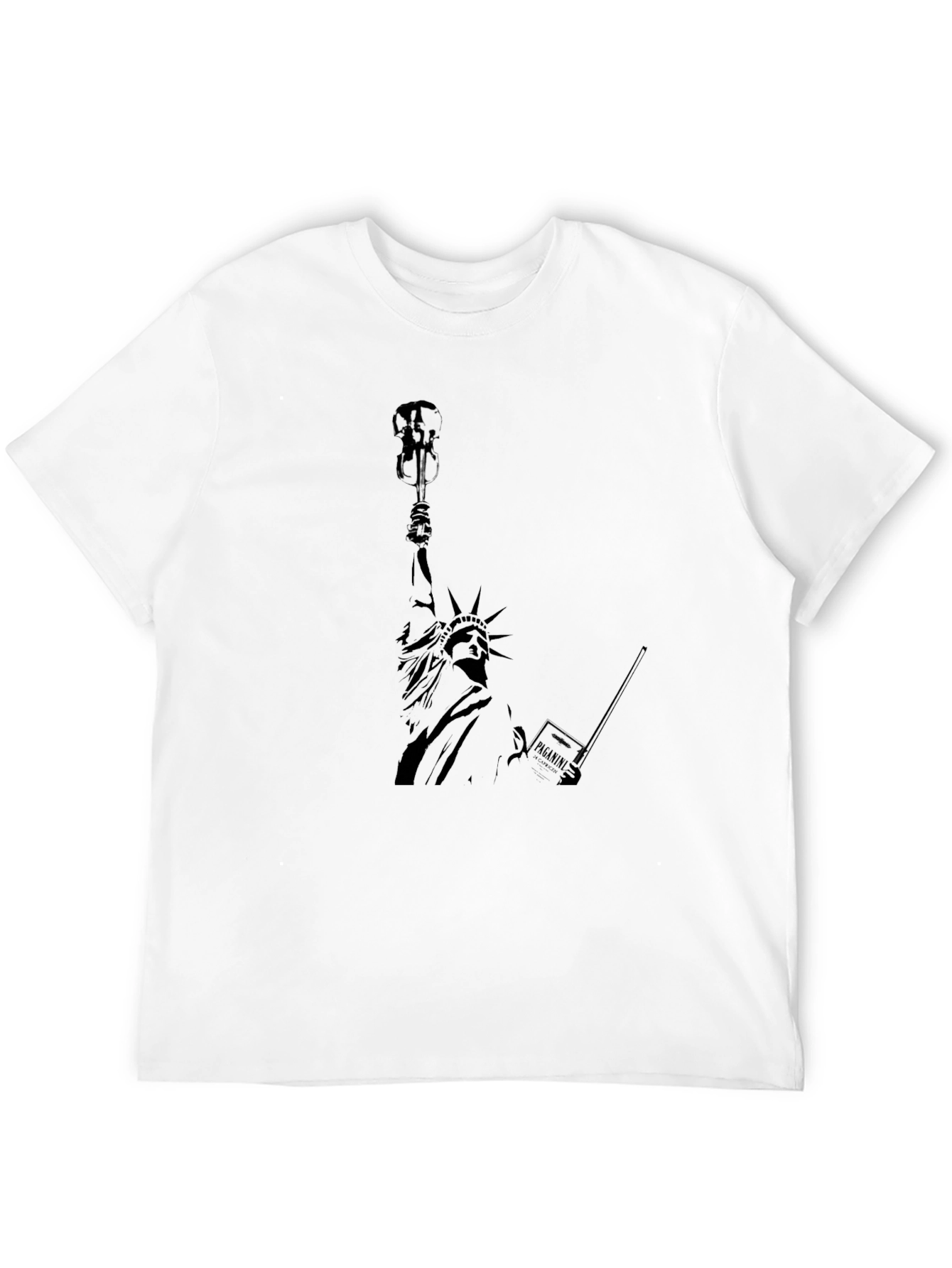 Statue of Liberty Graphic Print Black T-Shirt