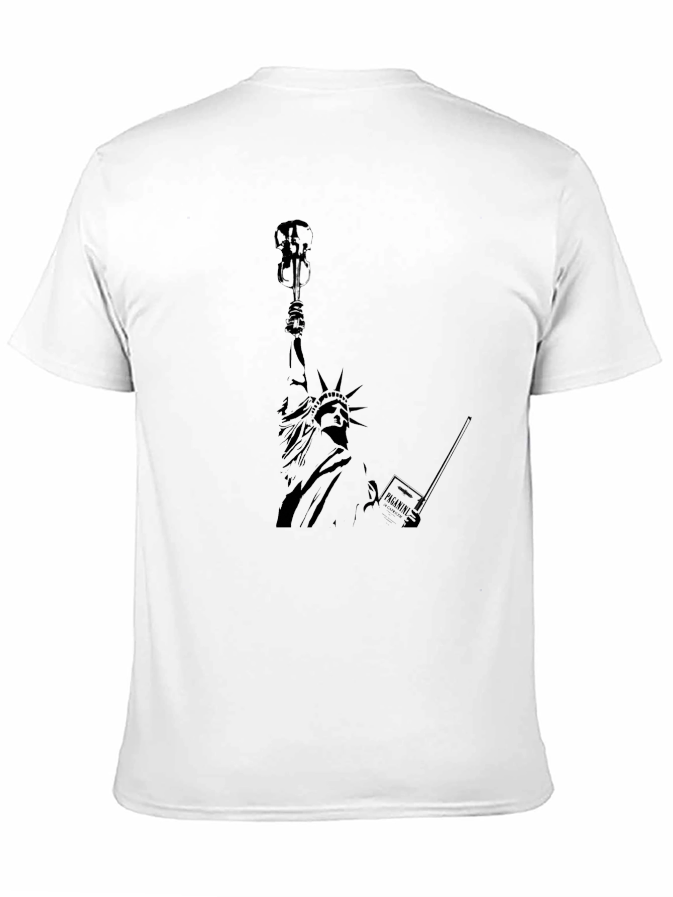 Statue of Liberty Graphic Print Black T-Shirt