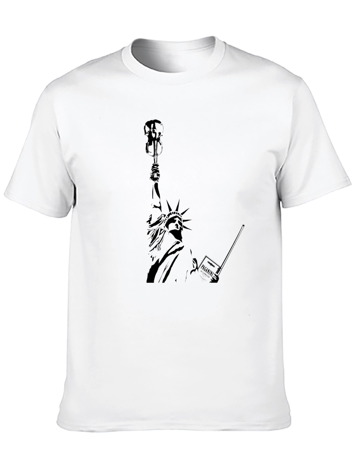 Statue of Liberty Graphic Print Black T-Shirt