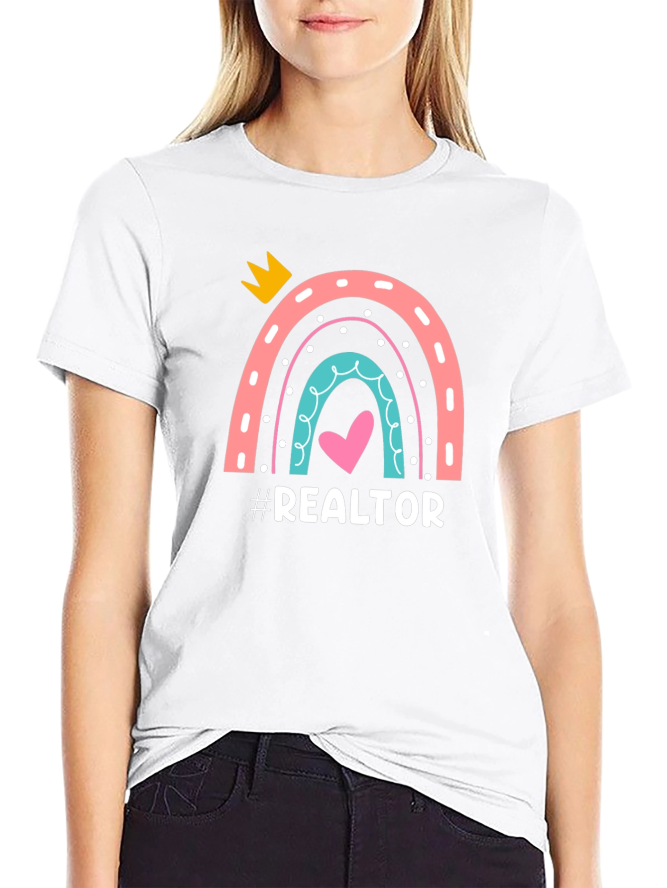 Realtor Rainbow Graphic Tee - Black