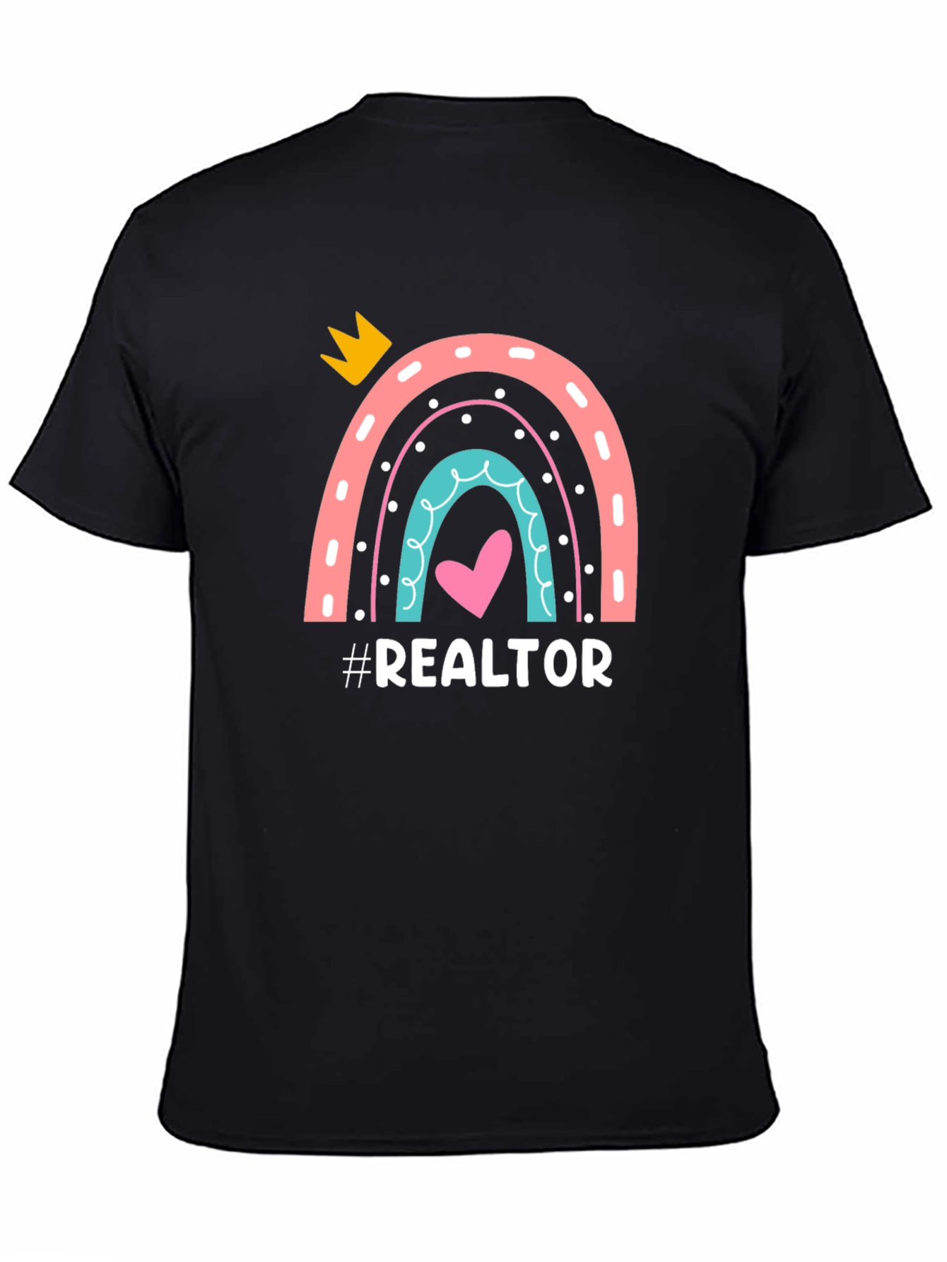 Realtor Rainbow Graphic Tee - Black