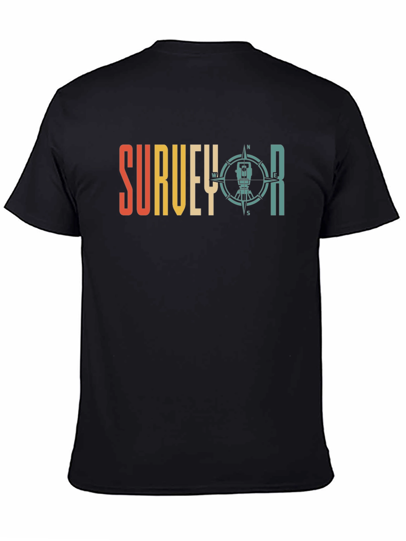 Surveyor Compass Graphic Tee - Black Crew Neck