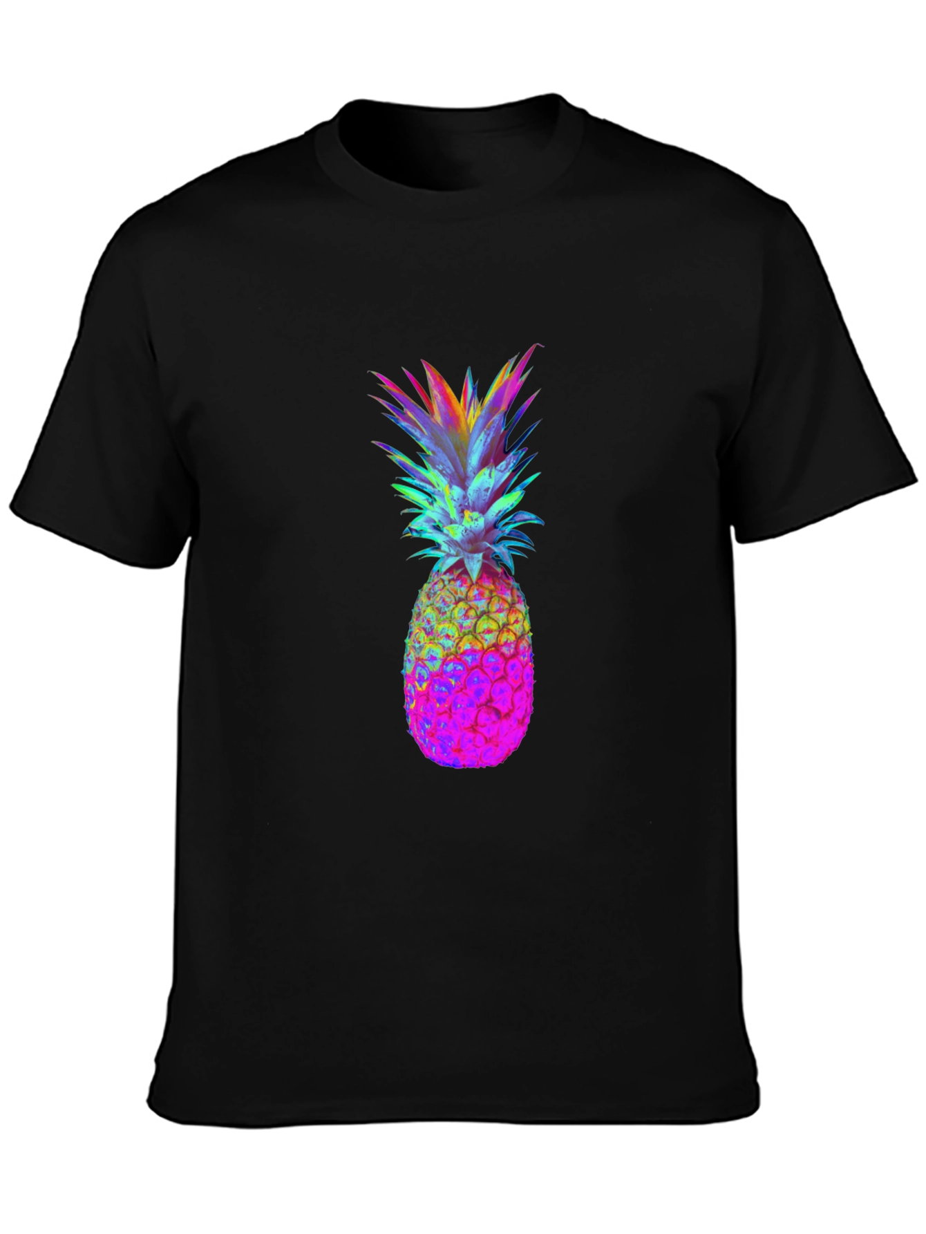 Rainbow Pineapple Graphic Tee - Black
