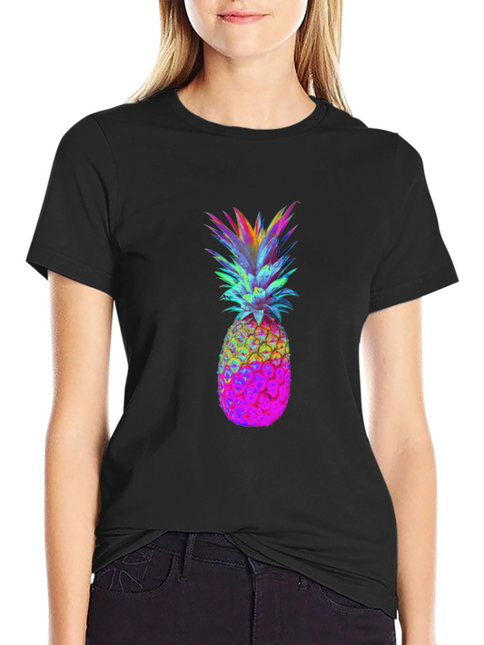 Rainbow Pineapple Graphic Tee - Black