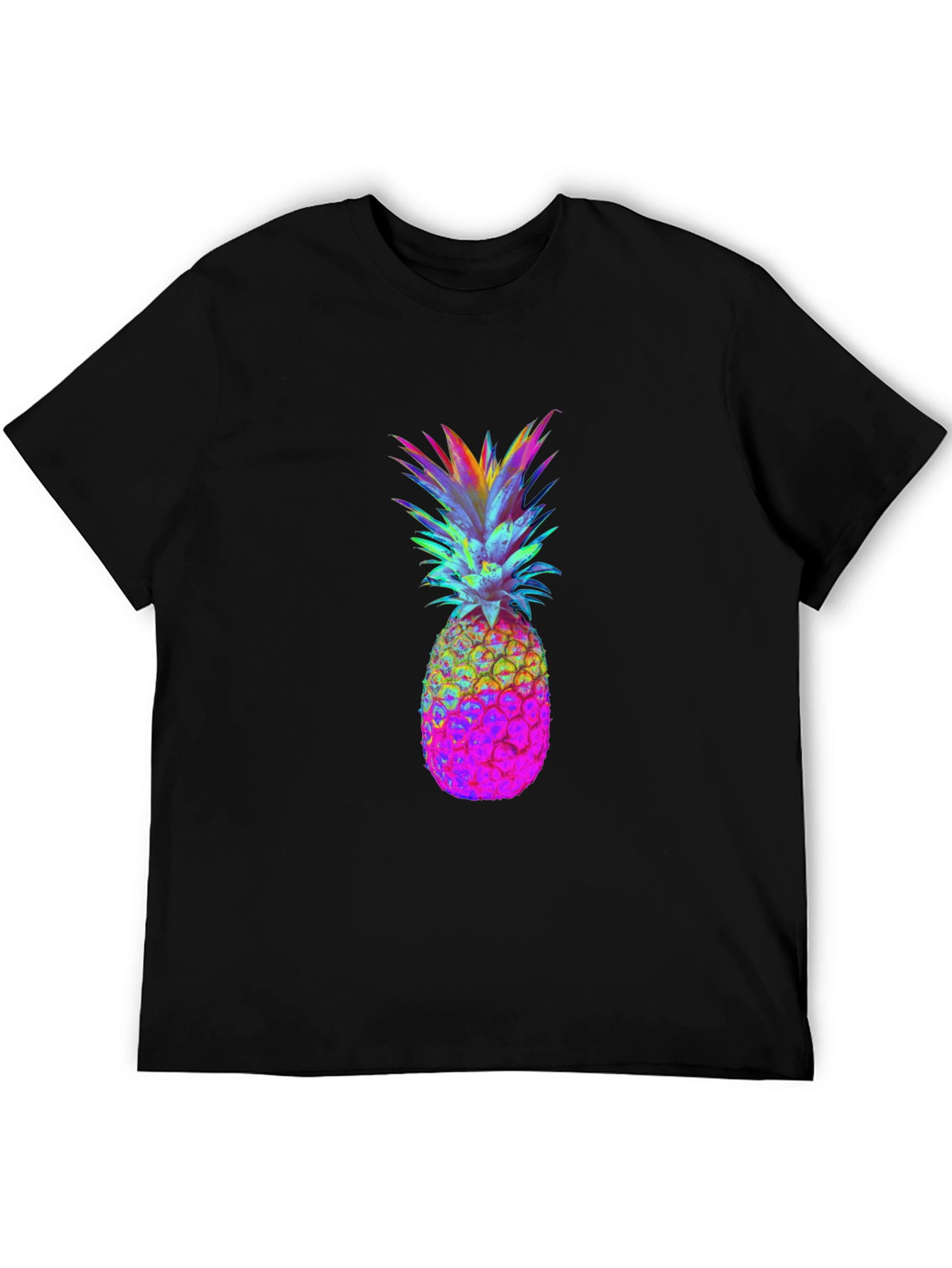Rainbow Pineapple Graphic Tee - Black