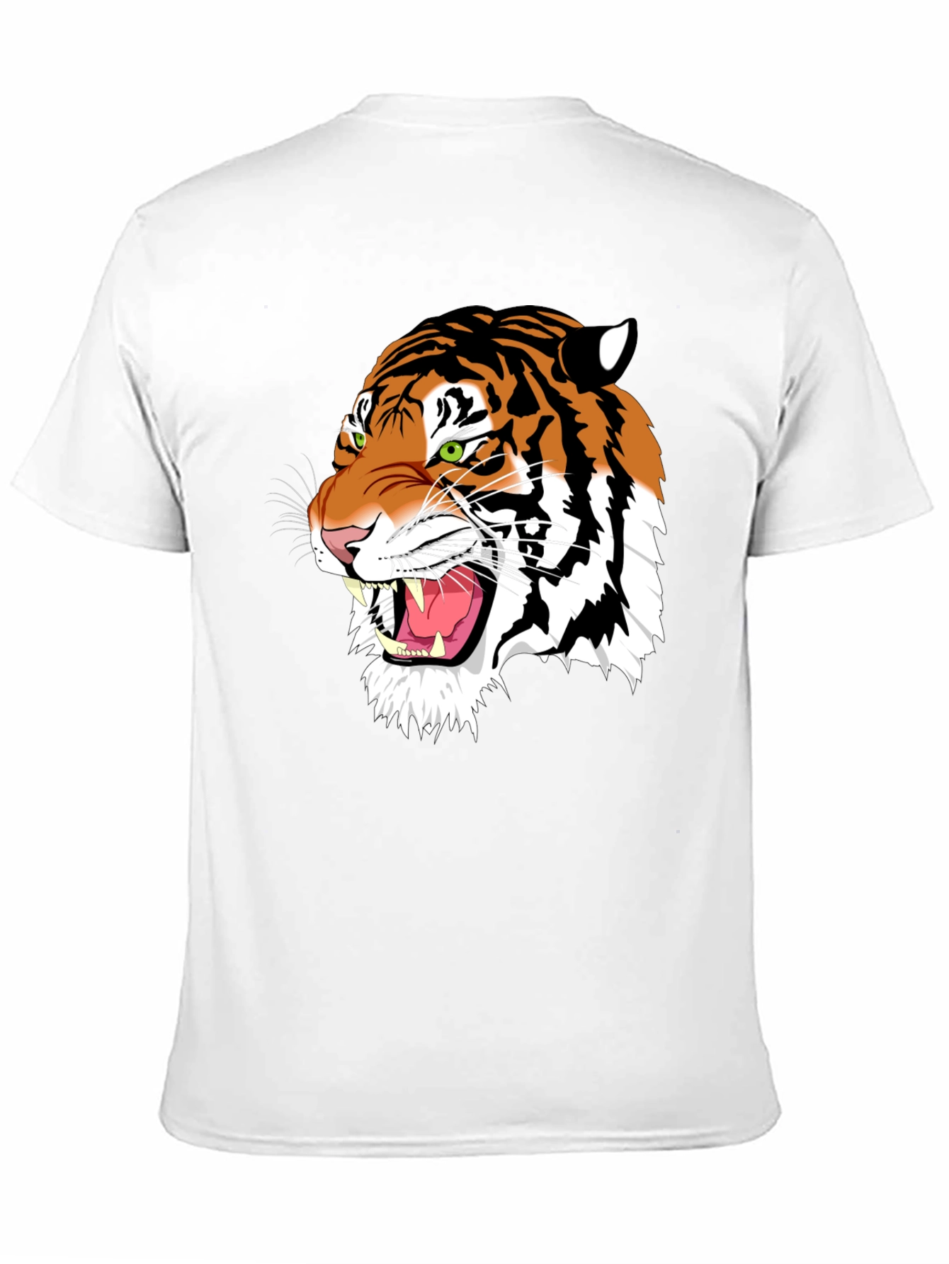 Bold Tiger Graphic Tee - Black Cotton T-Shirt