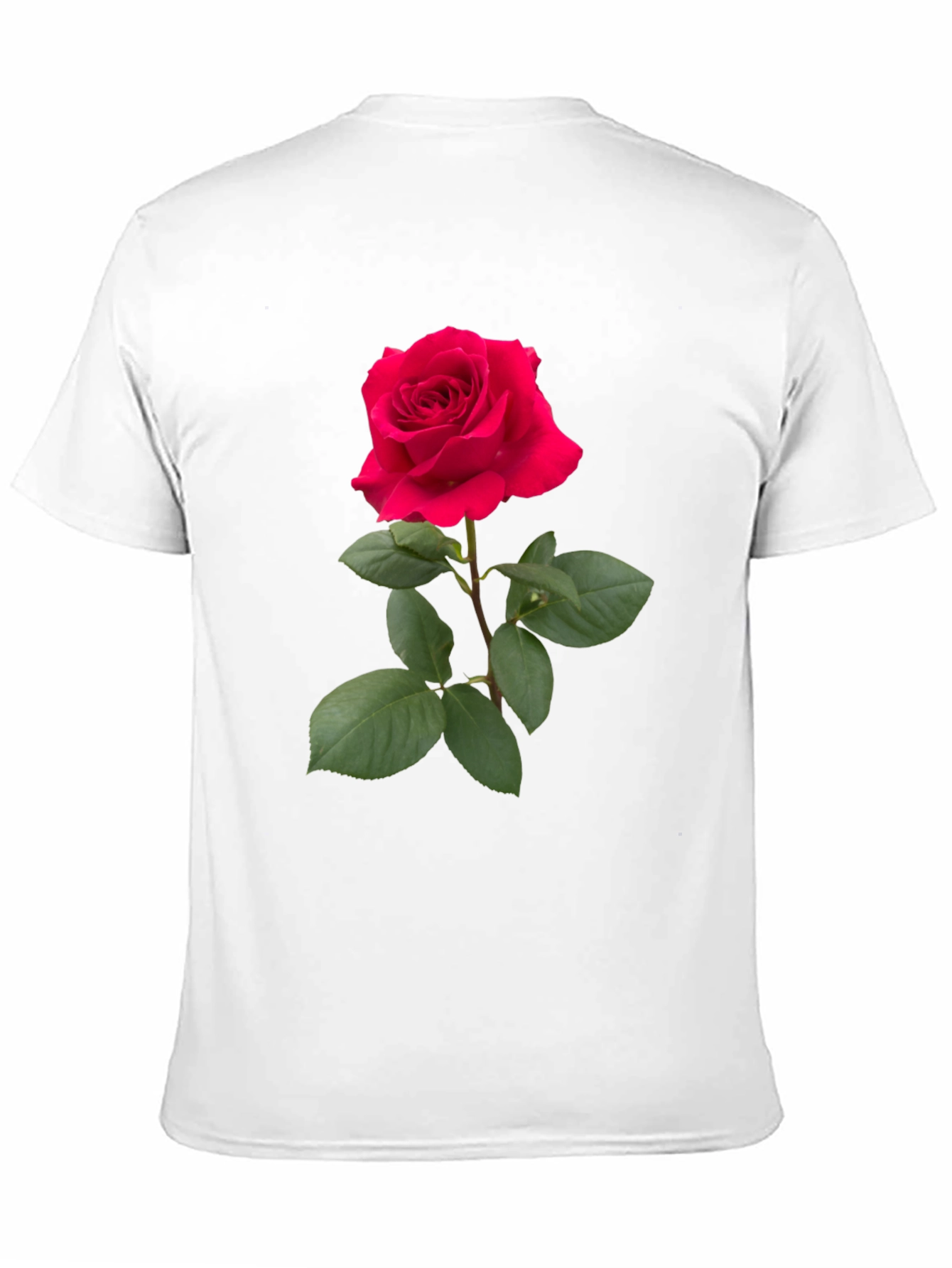 Red Rose Graphic Tee - Classic Black Cotton T-Shirt