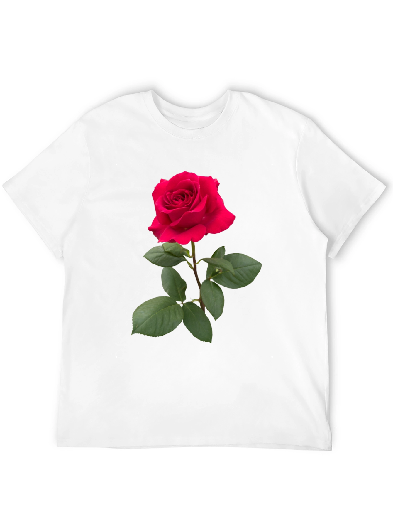 Red Rose Graphic Tee - Classic Black Cotton T-Shirt
