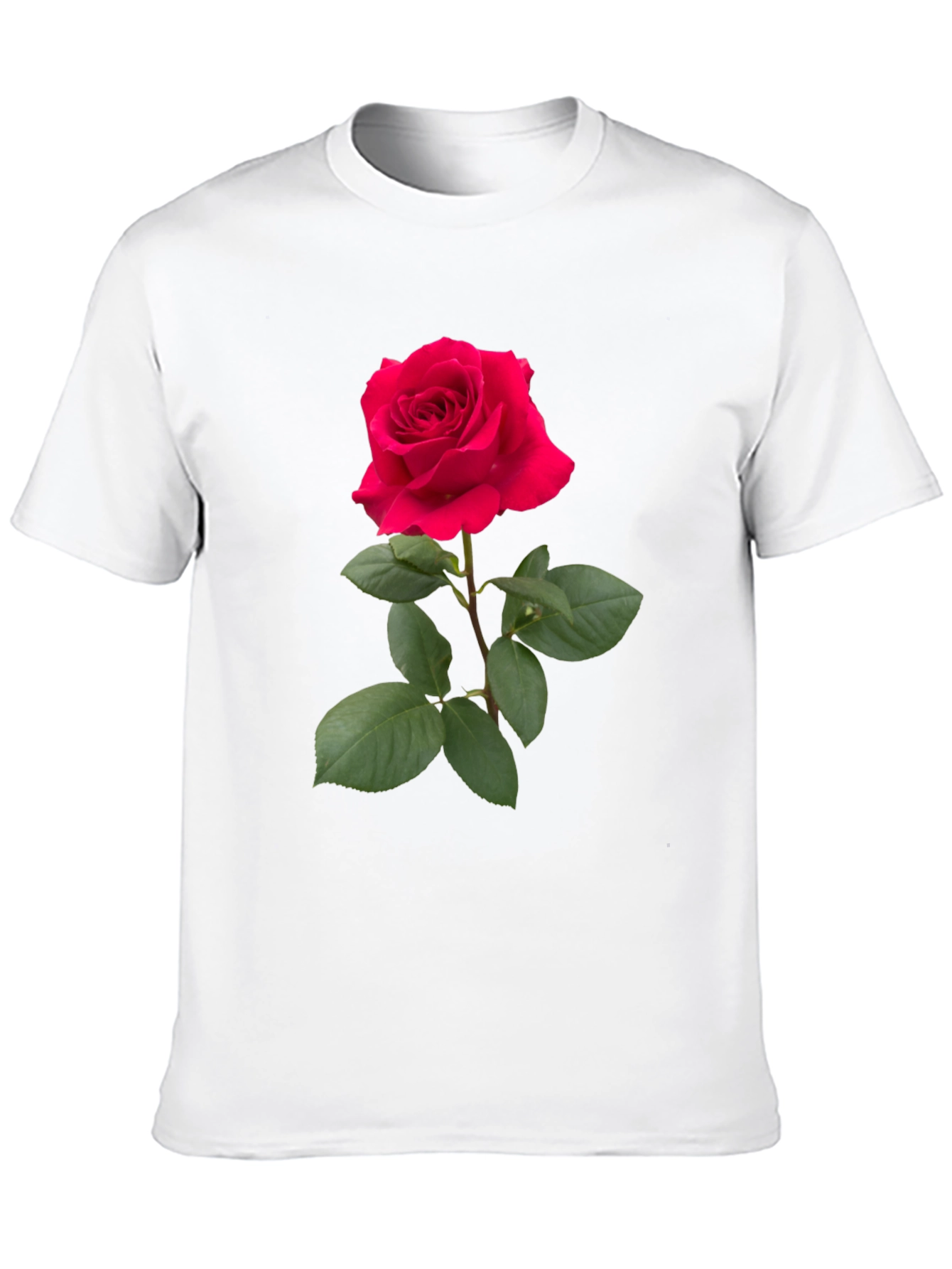 Red Rose Graphic Tee - Classic Black Cotton T-Shirt