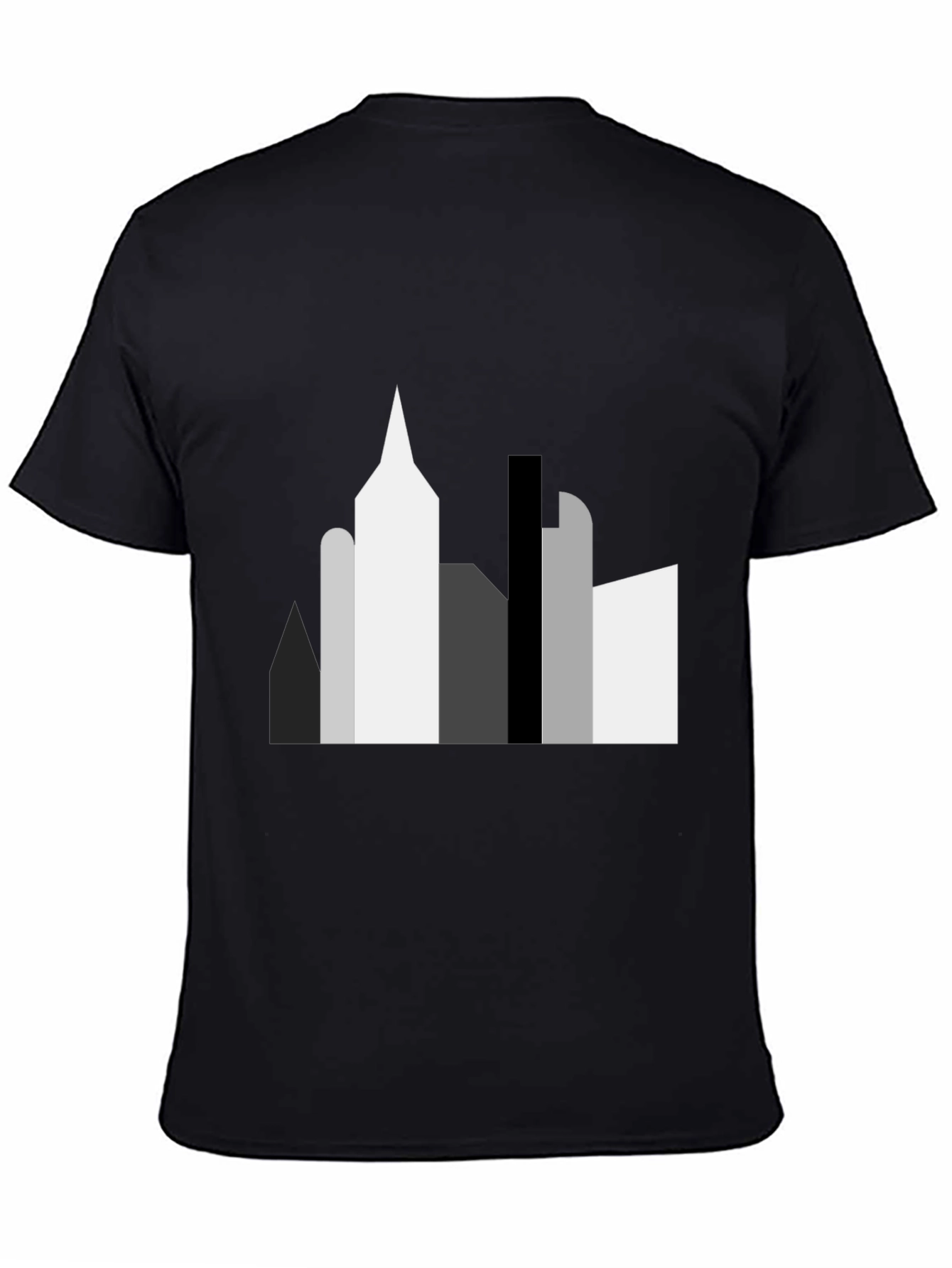 Abstract Cityscape Graphic Tee - Black