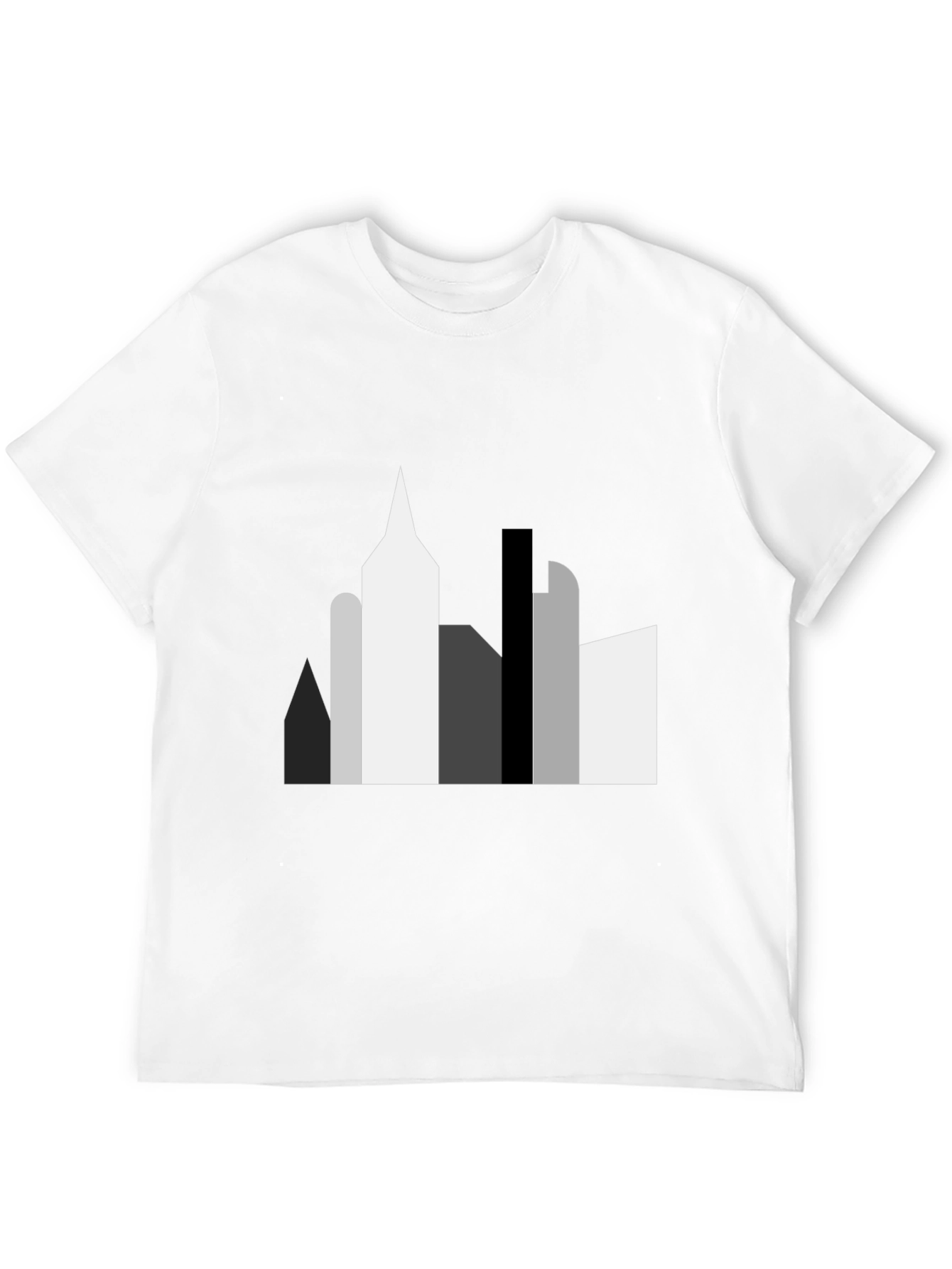 Abstract Cityscape Graphic Tee - Black
