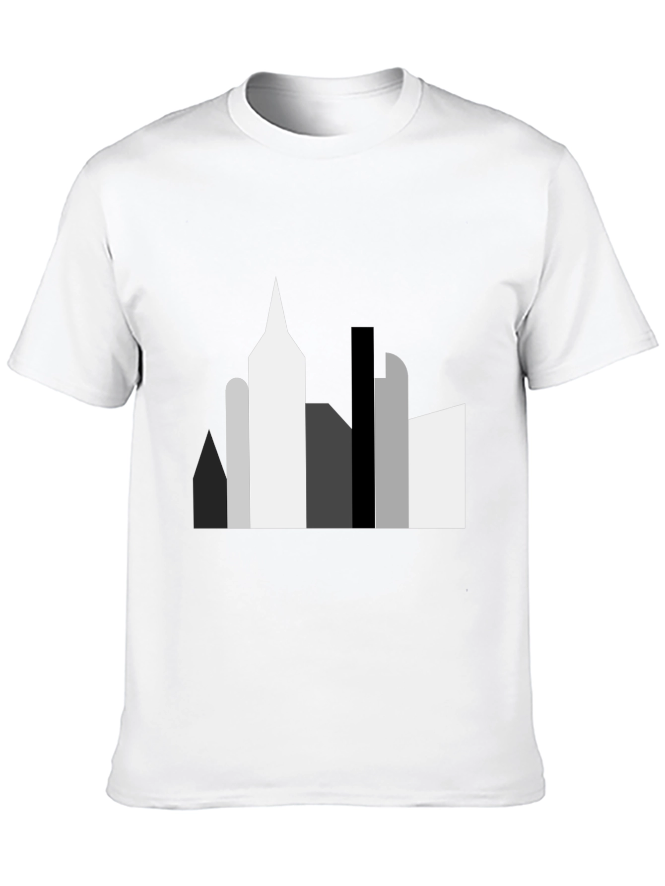 Abstract Cityscape Graphic Tee - Black