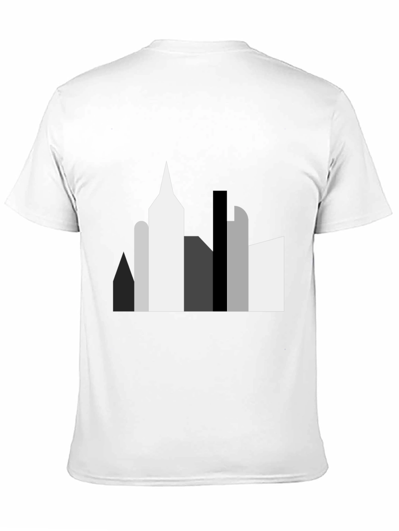 Abstract Cityscape Graphic Tee - Black