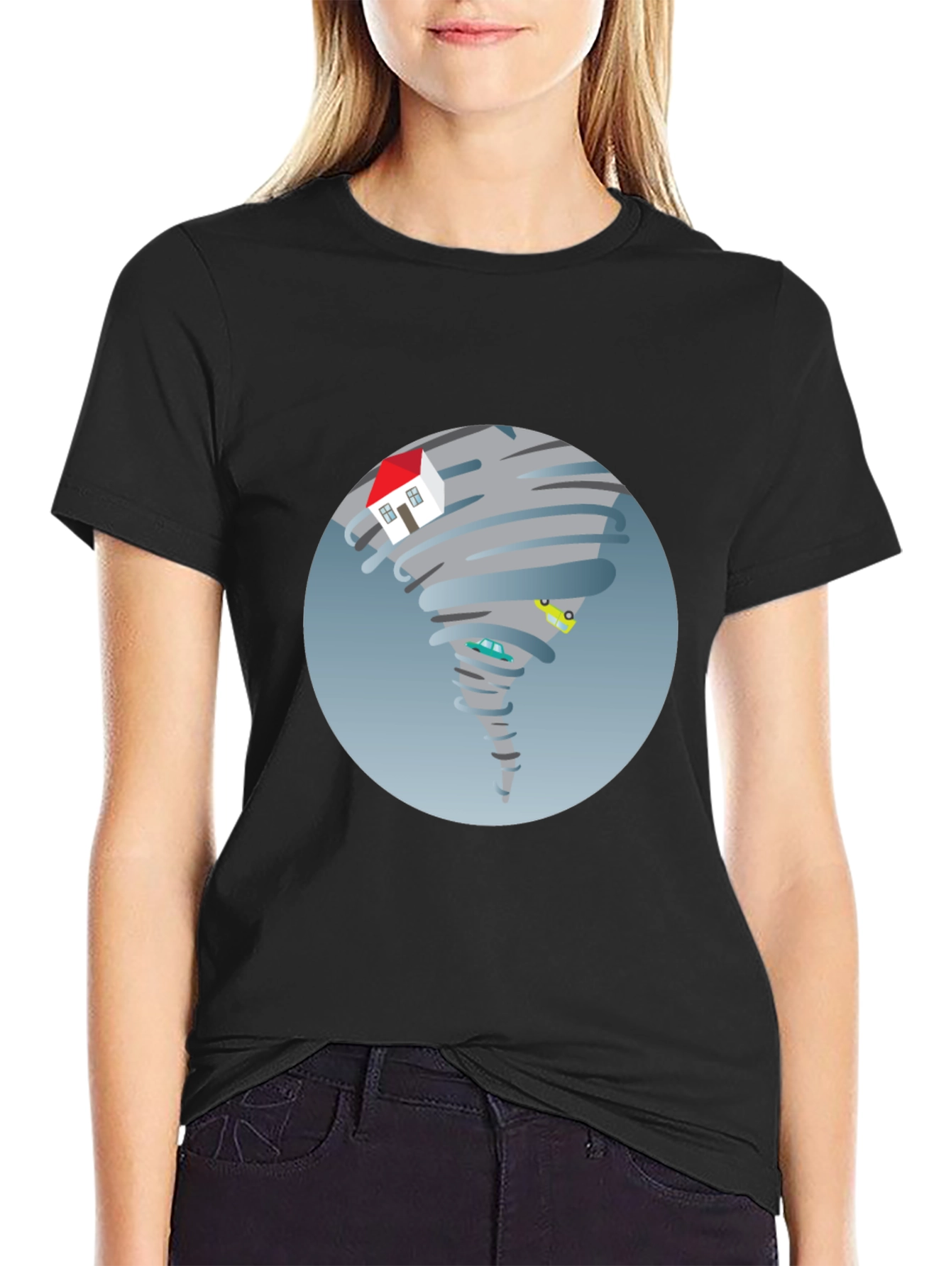 Tornado House T-Shirt - Novelty Graphic Tee