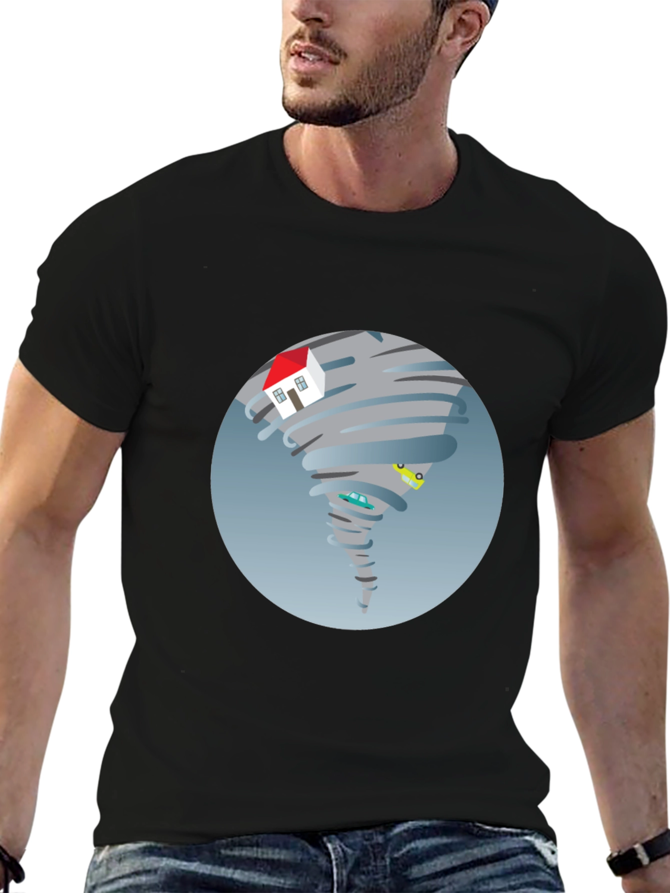 Tornado House T-Shirt - Novelty Graphic Tee