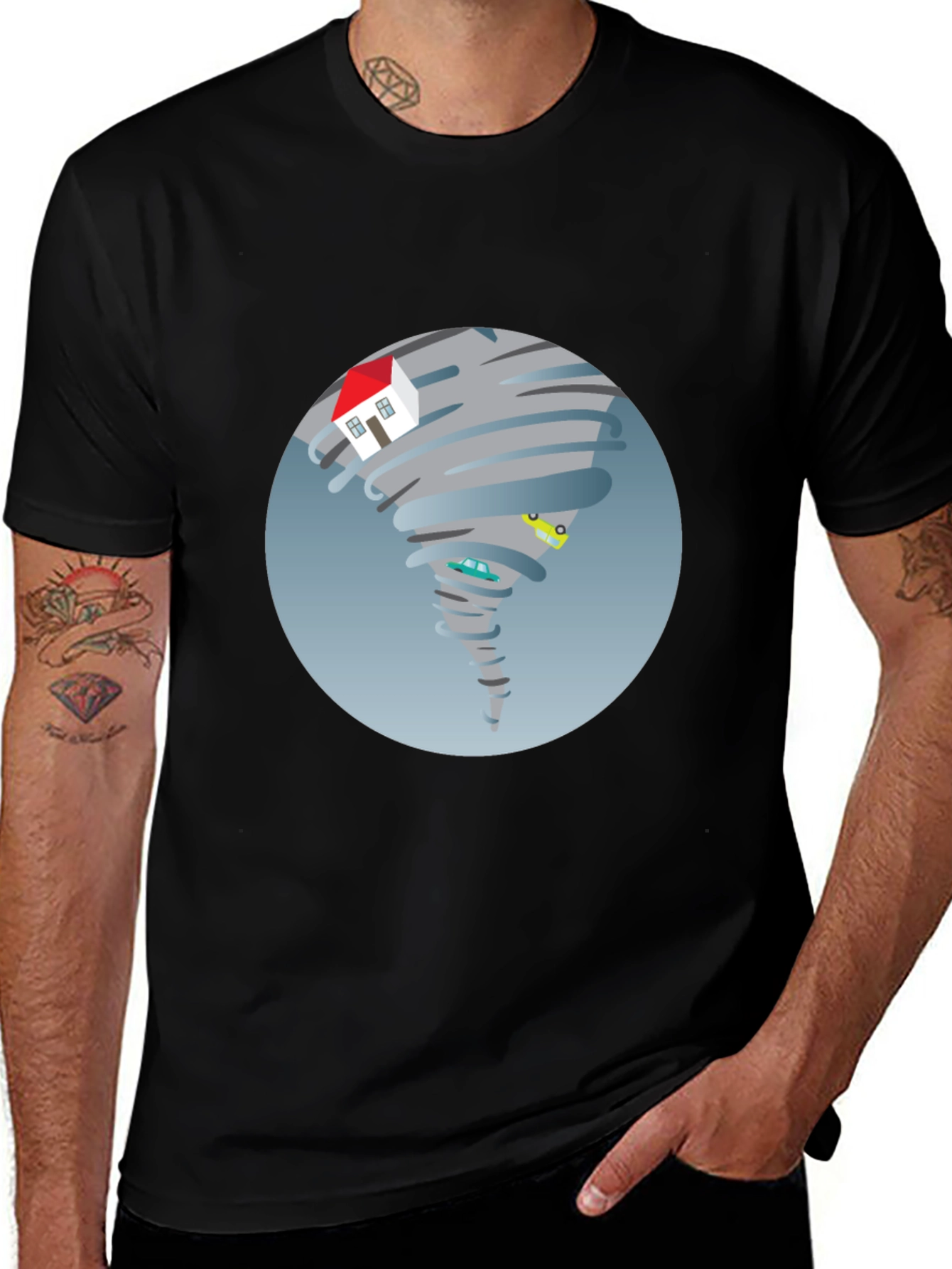 Tornado House T-Shirt - Novelty Graphic Tee