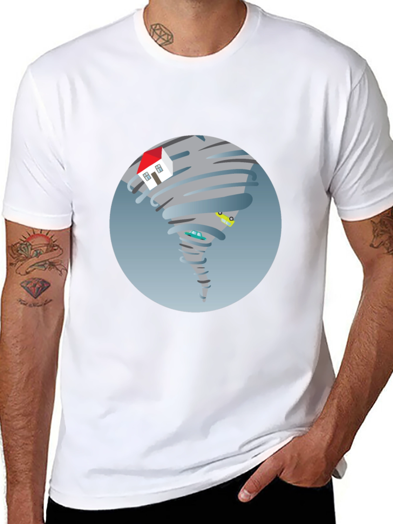 Tornado House T-Shirt - Novelty Graphic Tee
