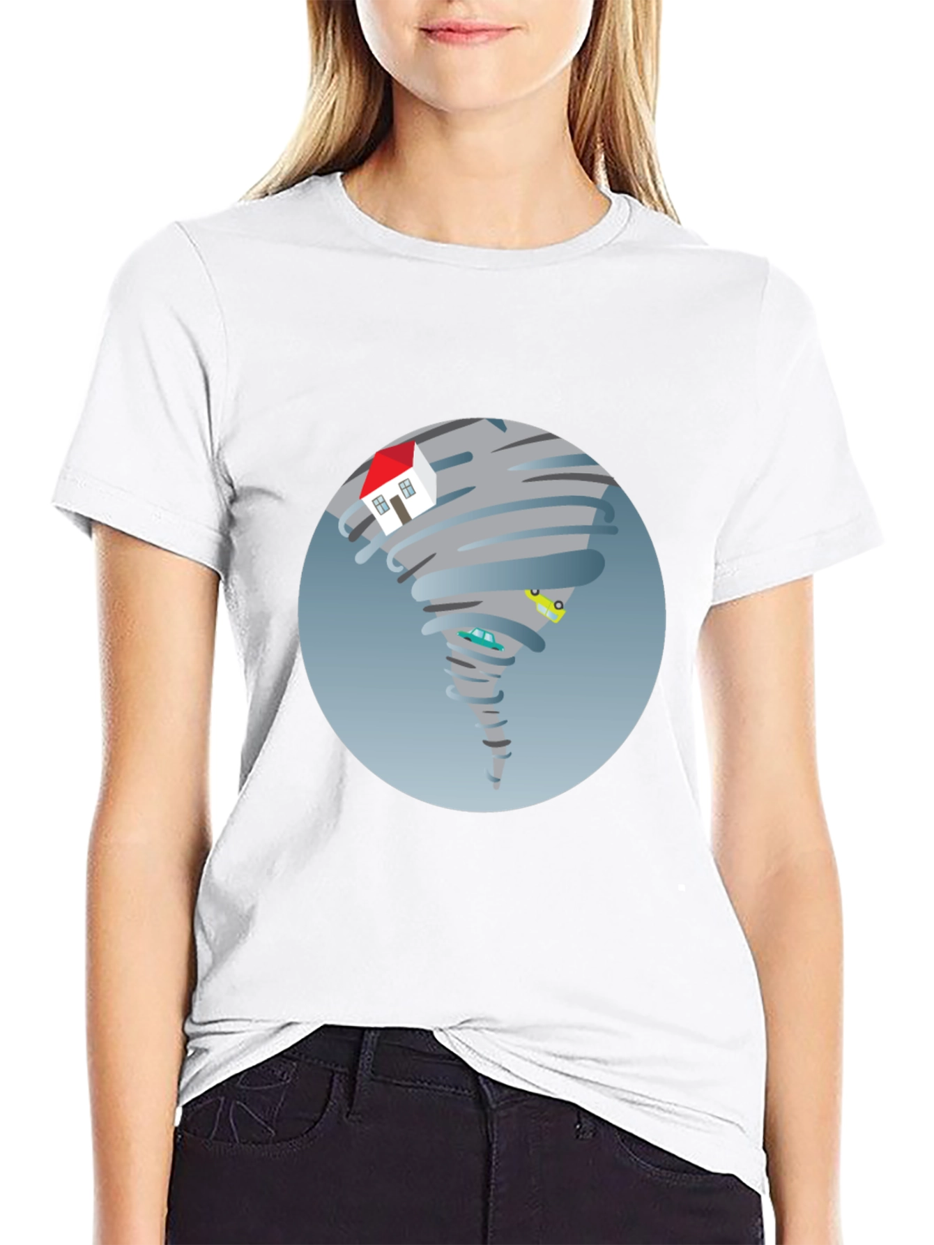 Tornado House T-Shirt - Novelty Graphic Tee