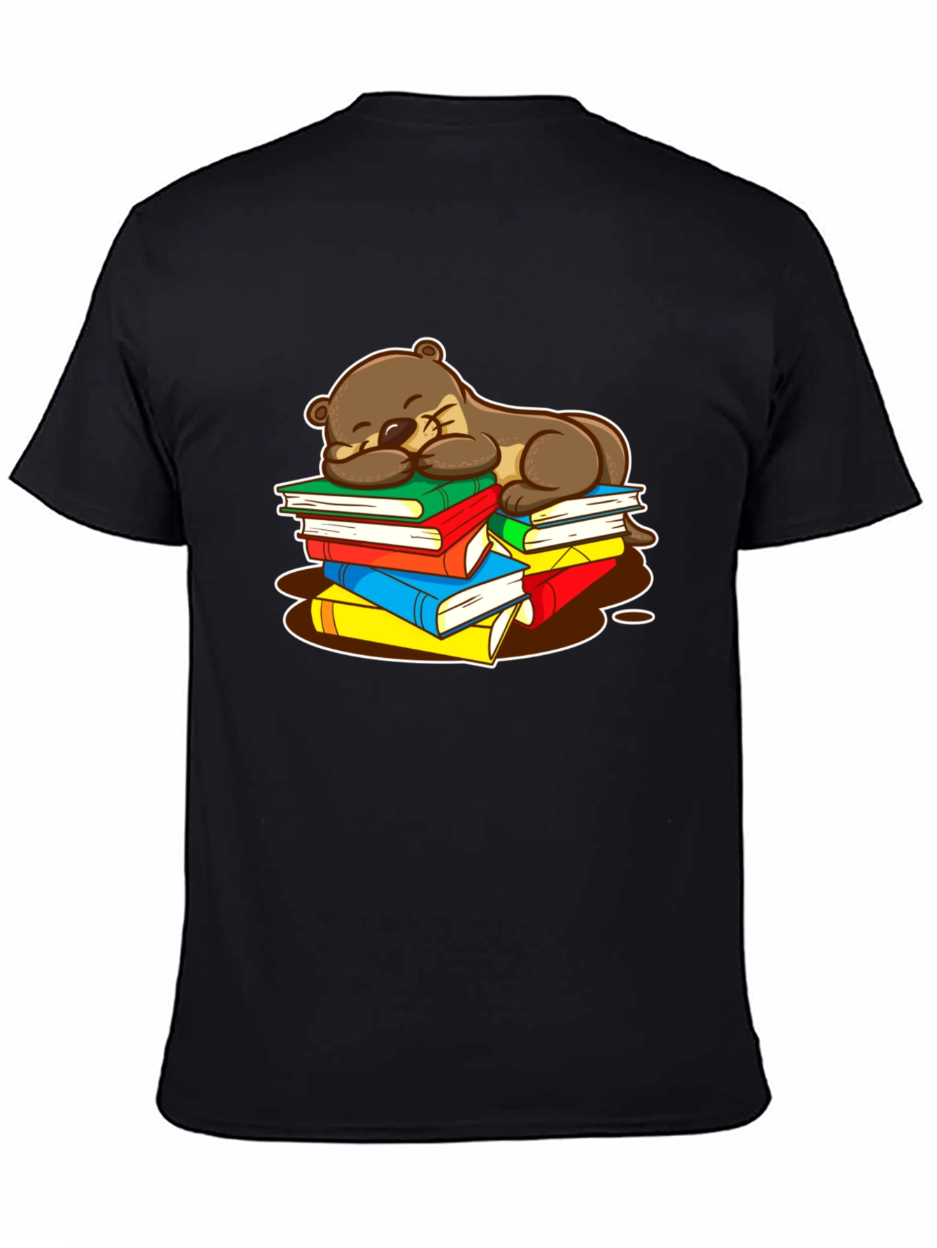 Otter Sleeping on Books T-Shirt