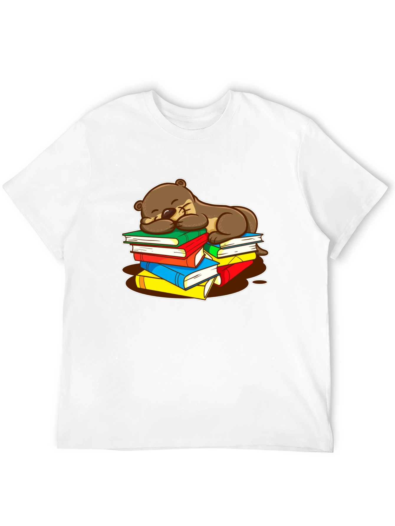 Otter Sleeping on Books T-Shirt