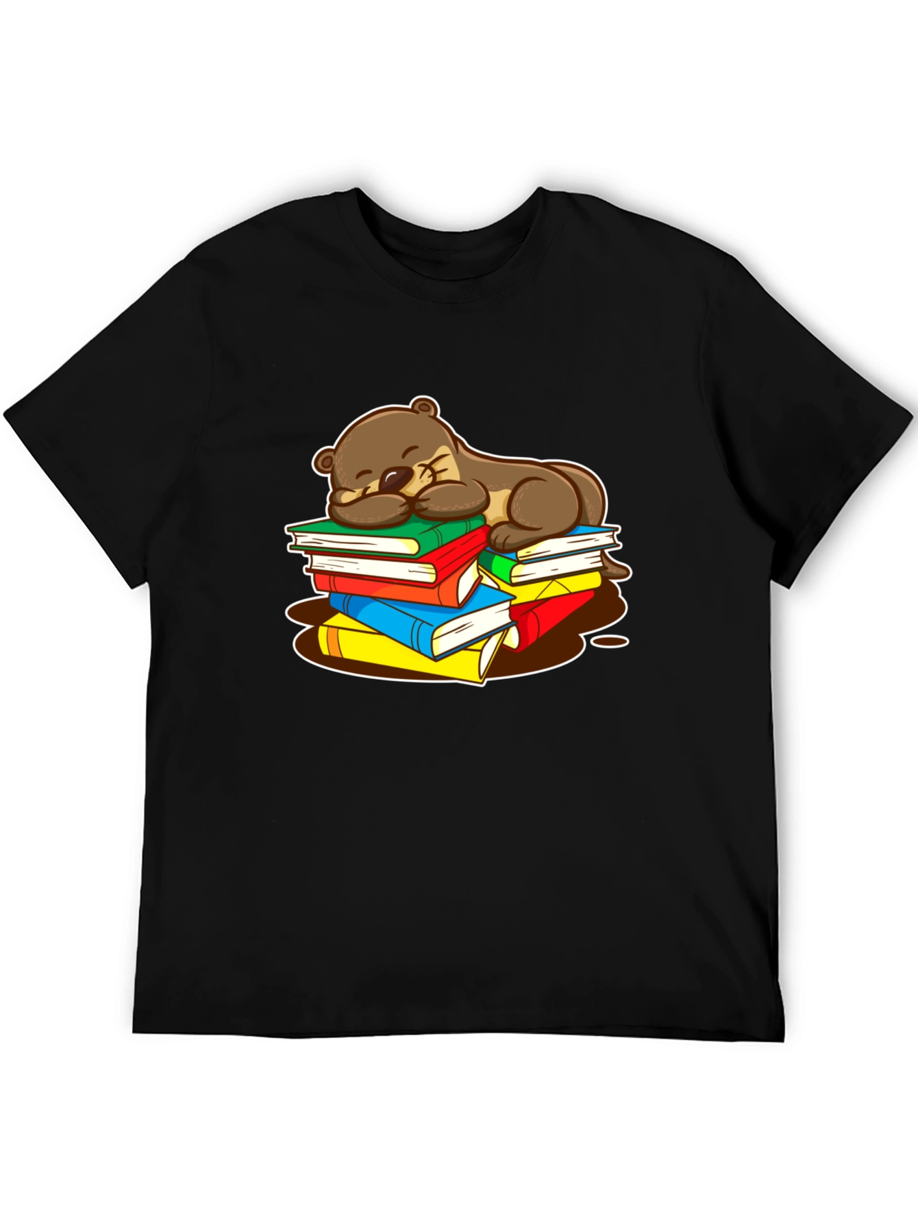Otter Sleeping on Books T-Shirt