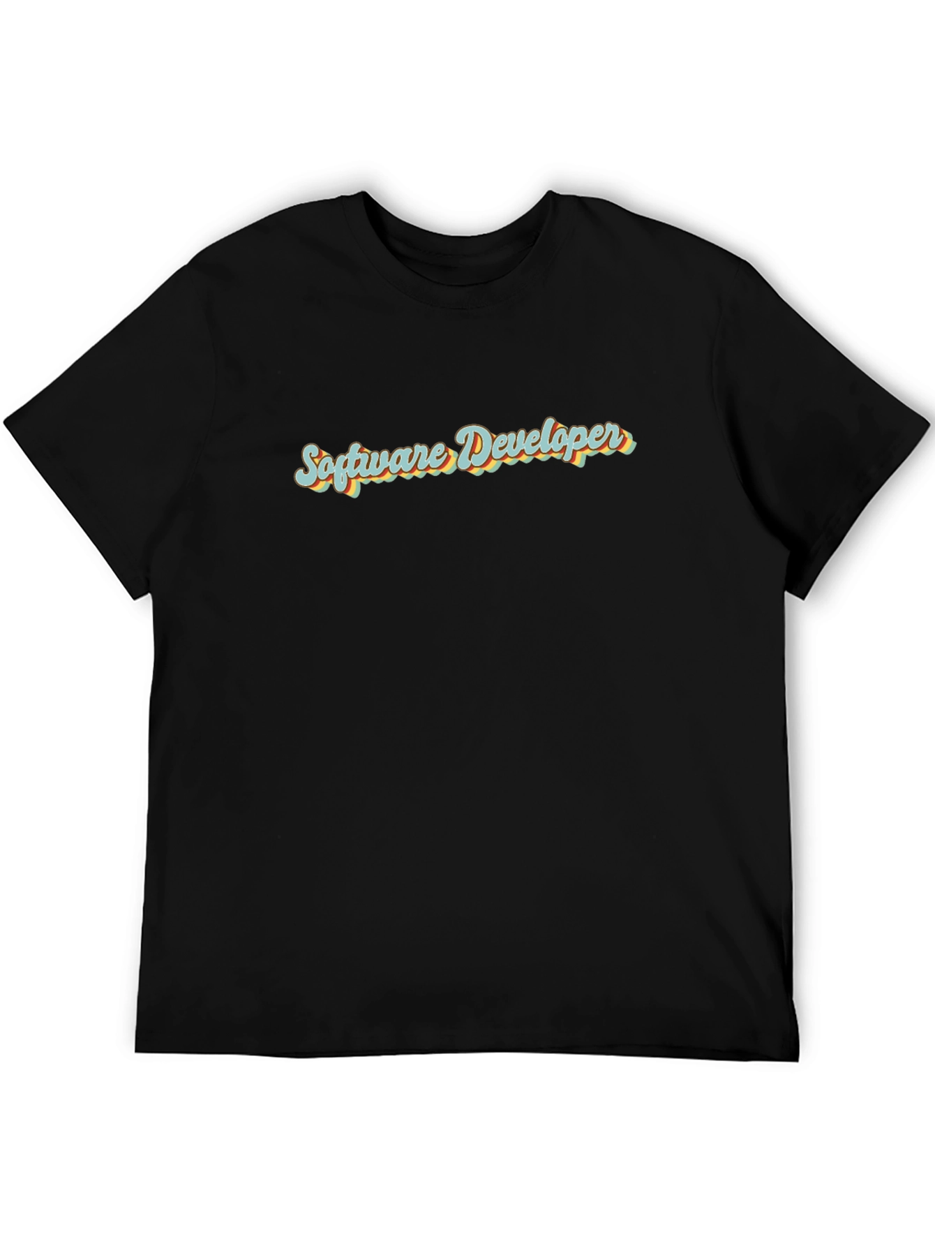 Software Developer Retro Style Black T-Shirt