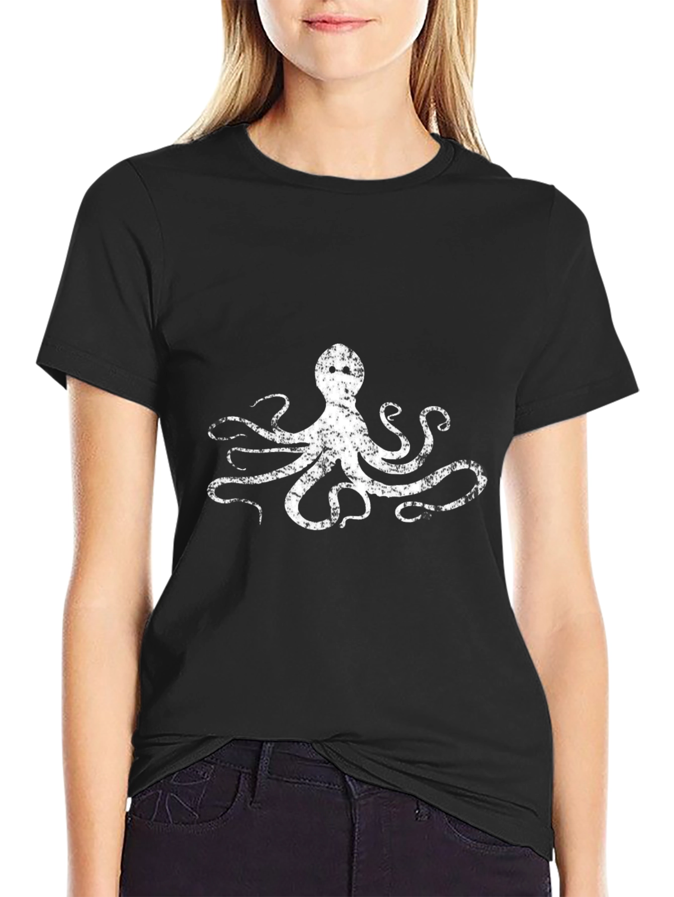 Mens Black Octopus Graphic Tee