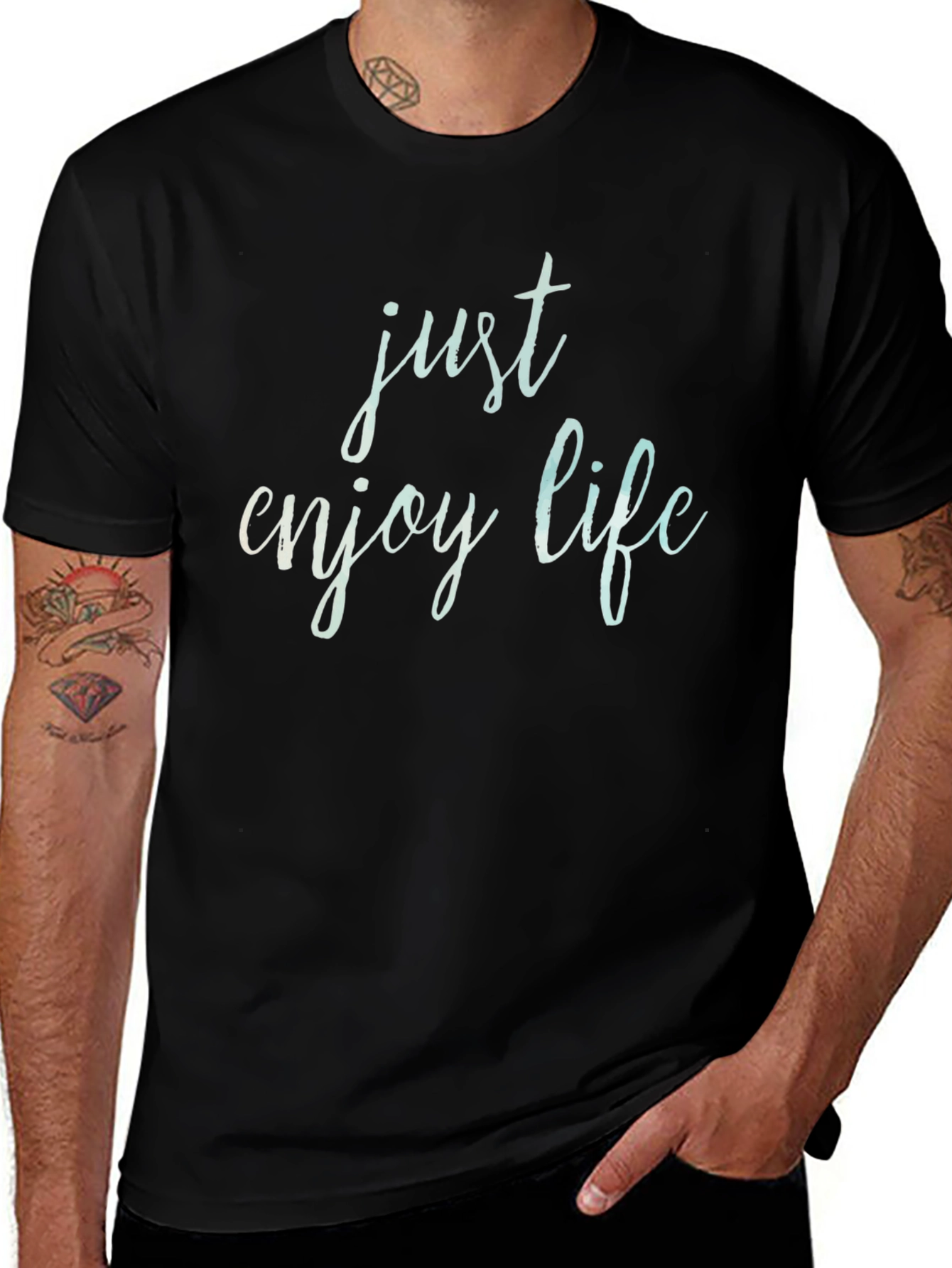 Just Enjoy Life Black Graphic Tee