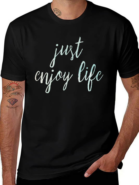Just Enjoy Life Black Graphic Tee
