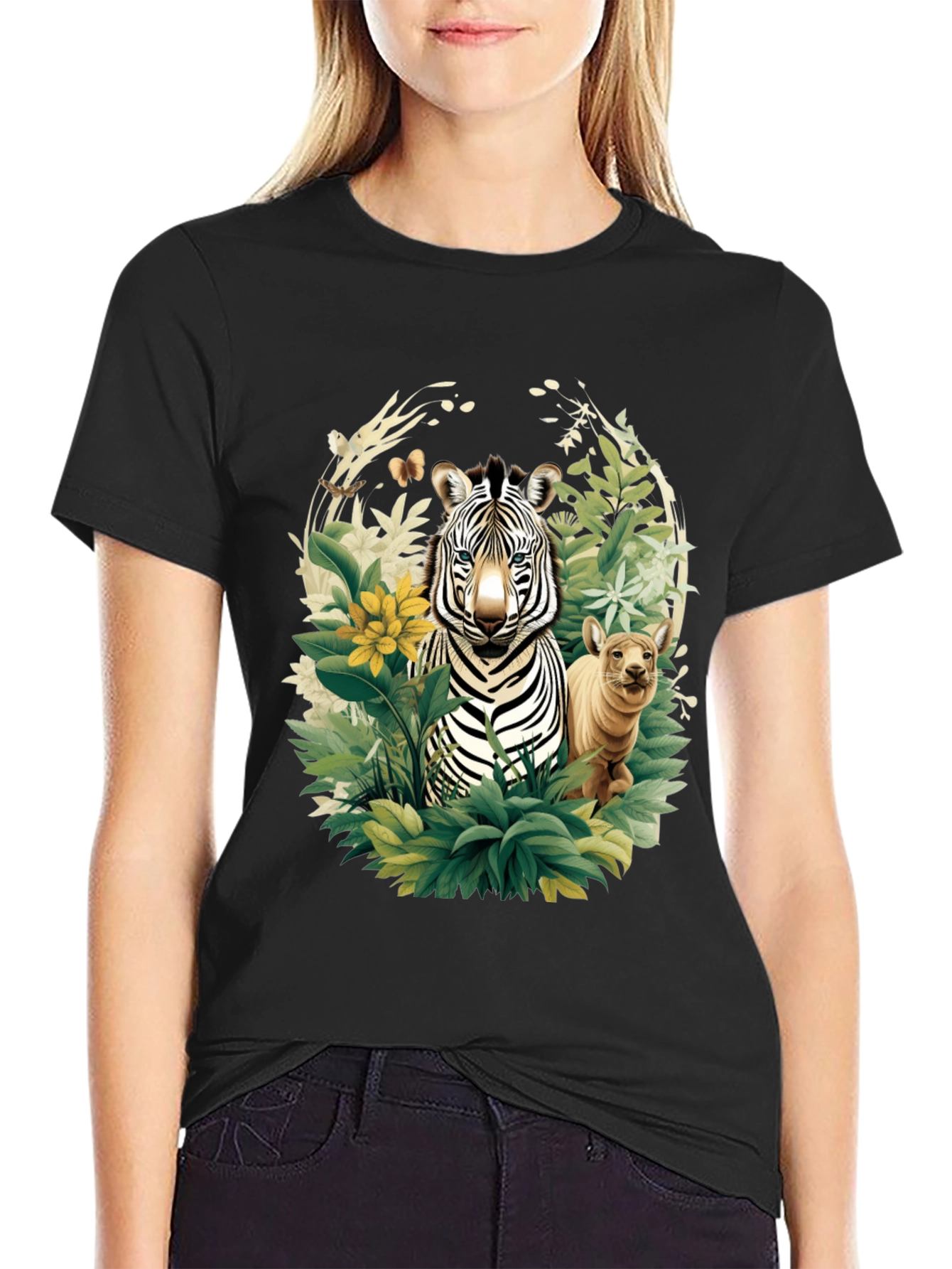 Zebra & Cub Wildlife T-Shirt - Unique Animal Design