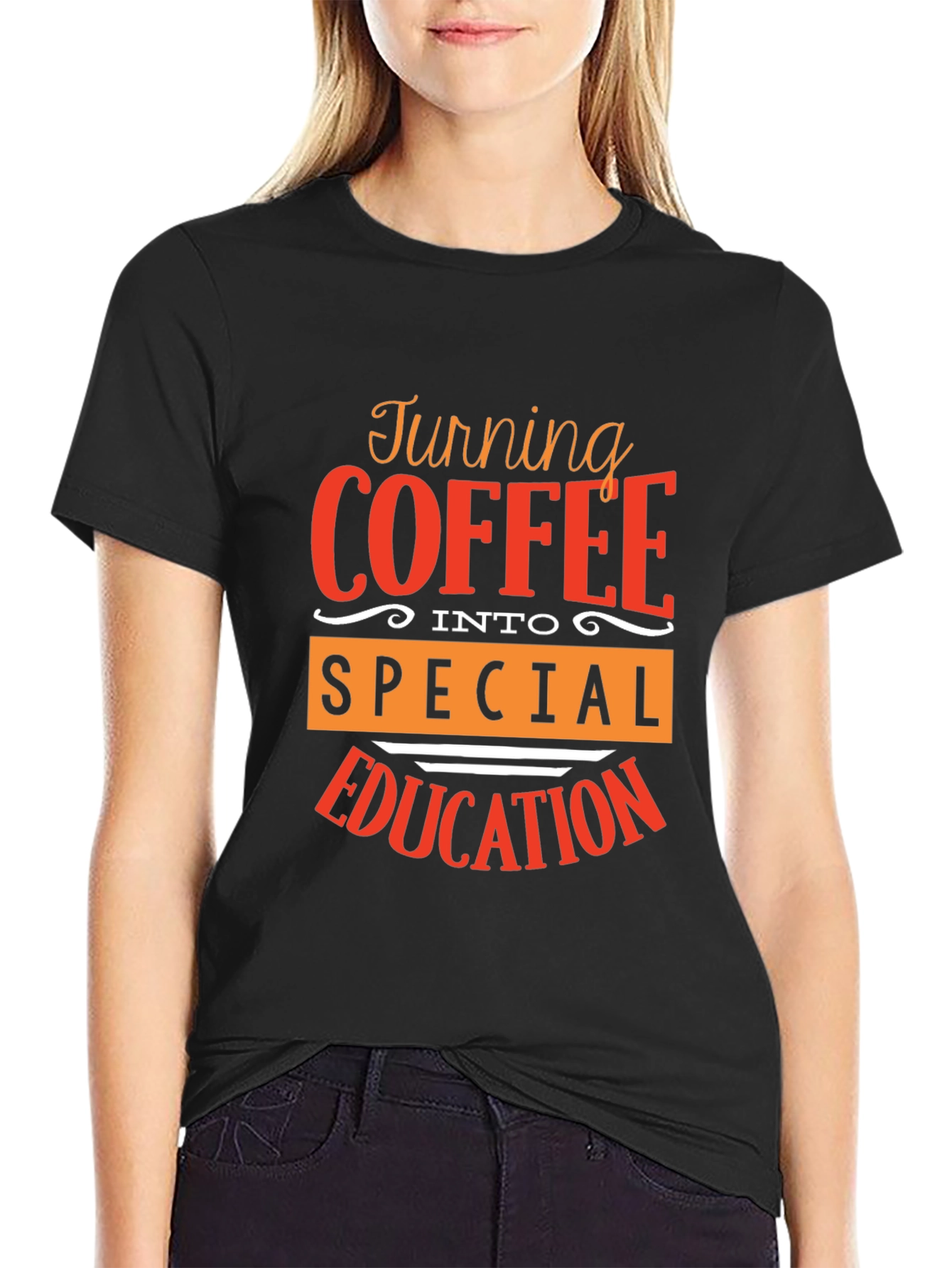 Coffee to Special Education Black T-Shirt