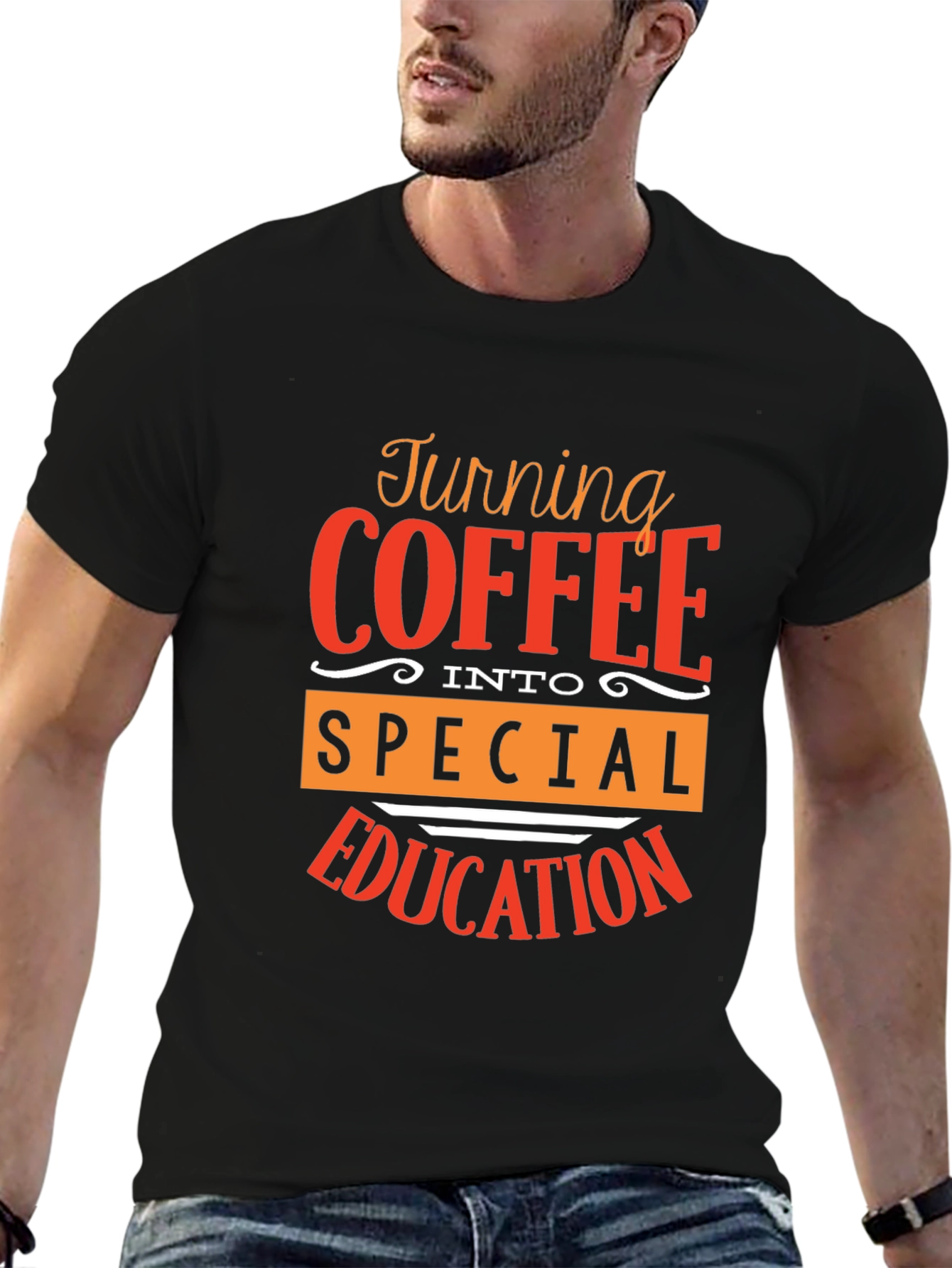Coffee to Special Education Black T-Shirt