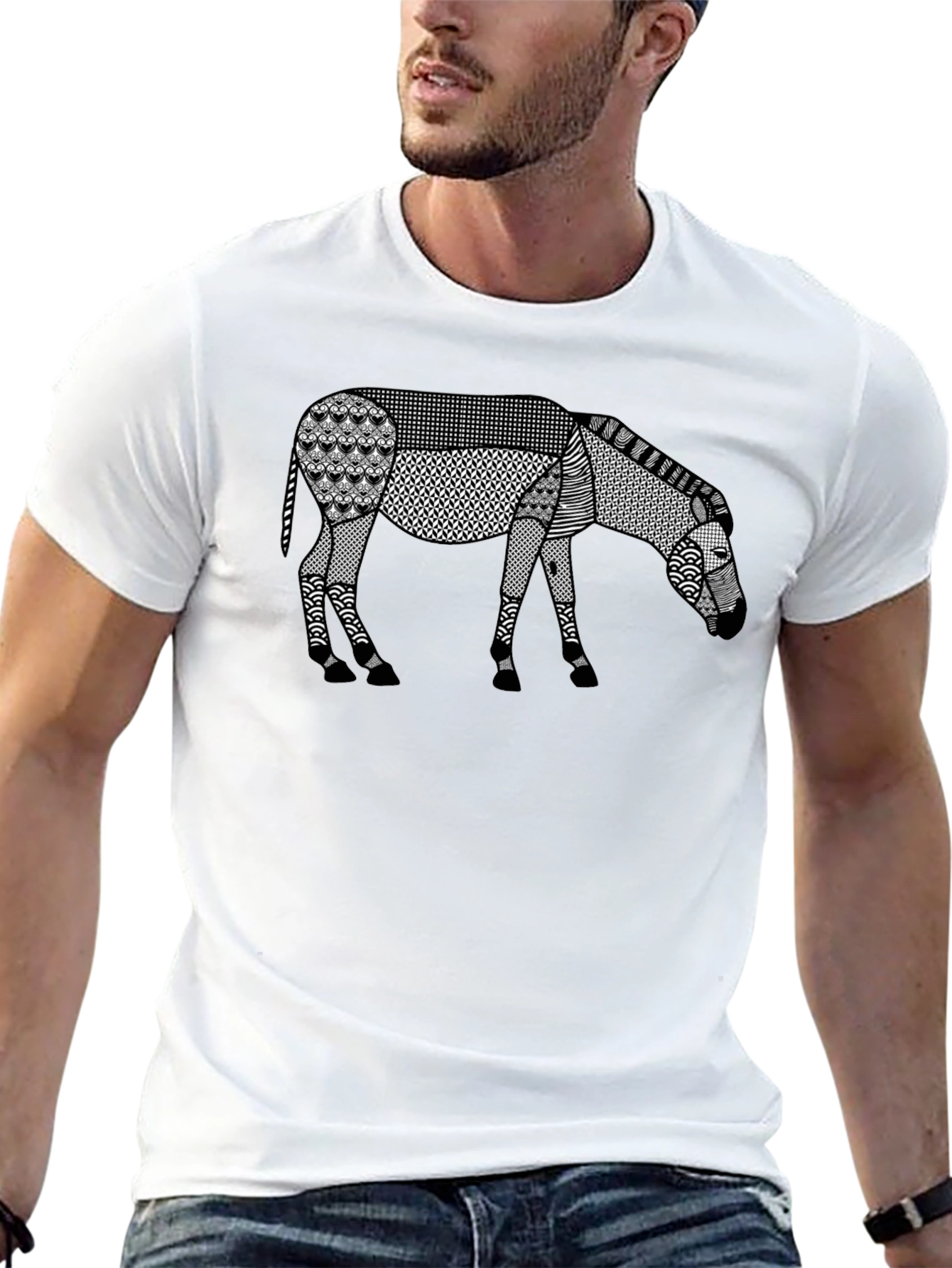 Abstract Zebra Patterned T-Shirt