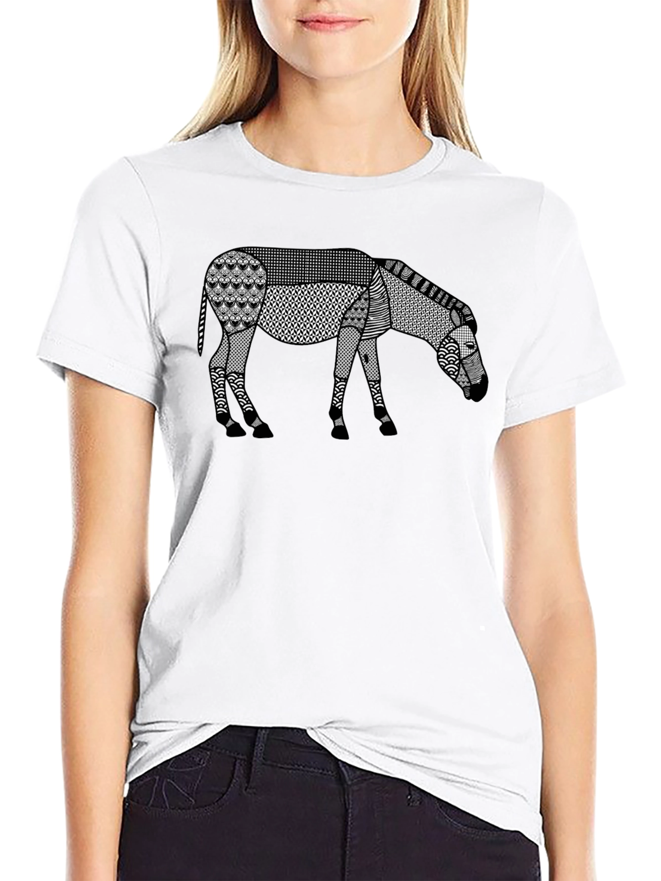 Abstract Zebra Patterned T-Shirt