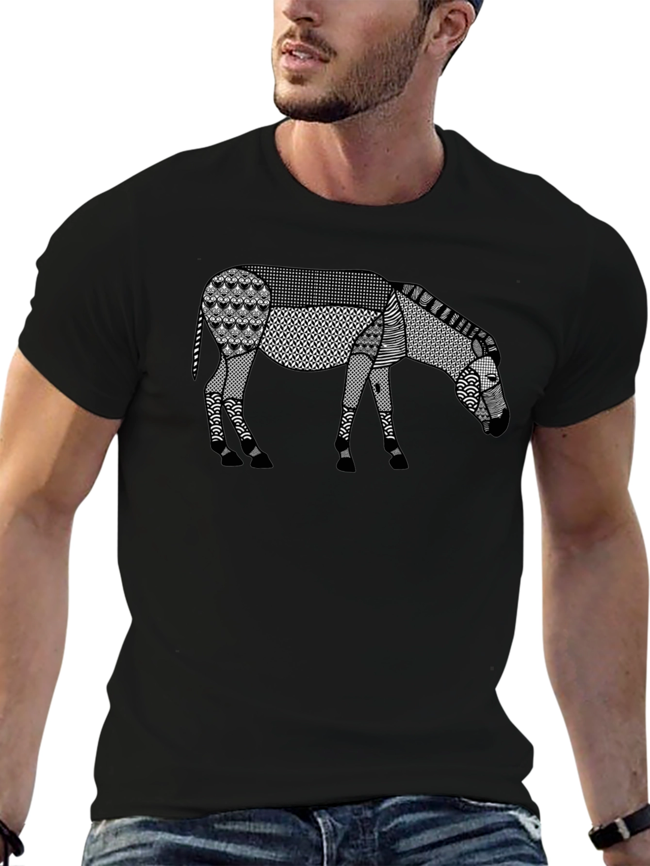 Abstract Zebra Patterned T-Shirt