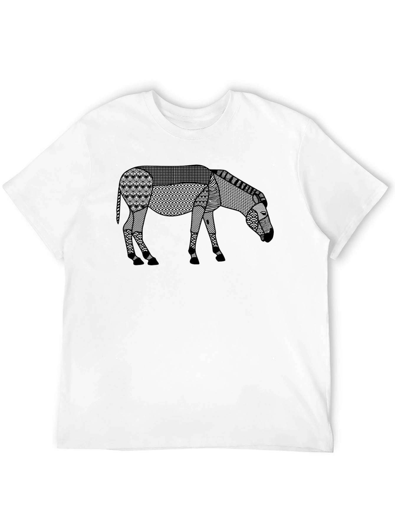 Abstract Zebra Patterned T-Shirt